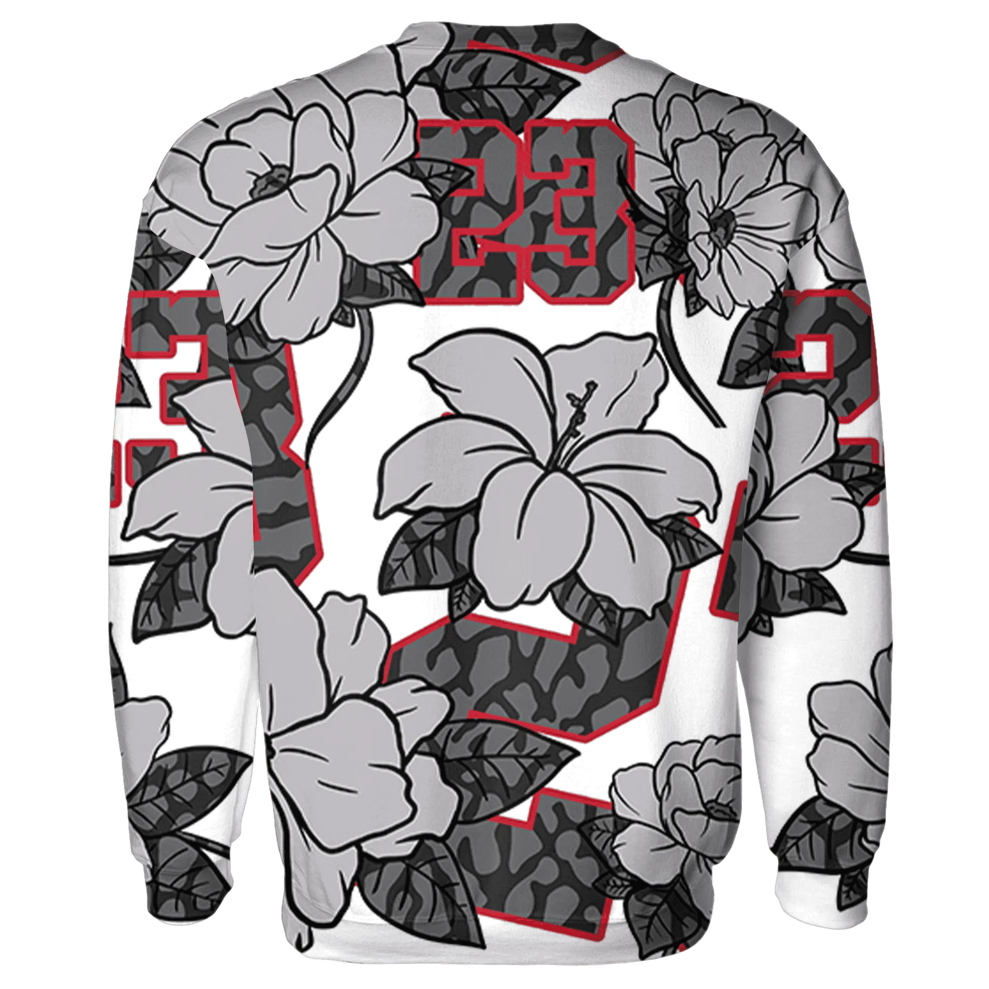 Cement-Grey-3s-Sweatshirt-Match-23-Floral-3D-Flower