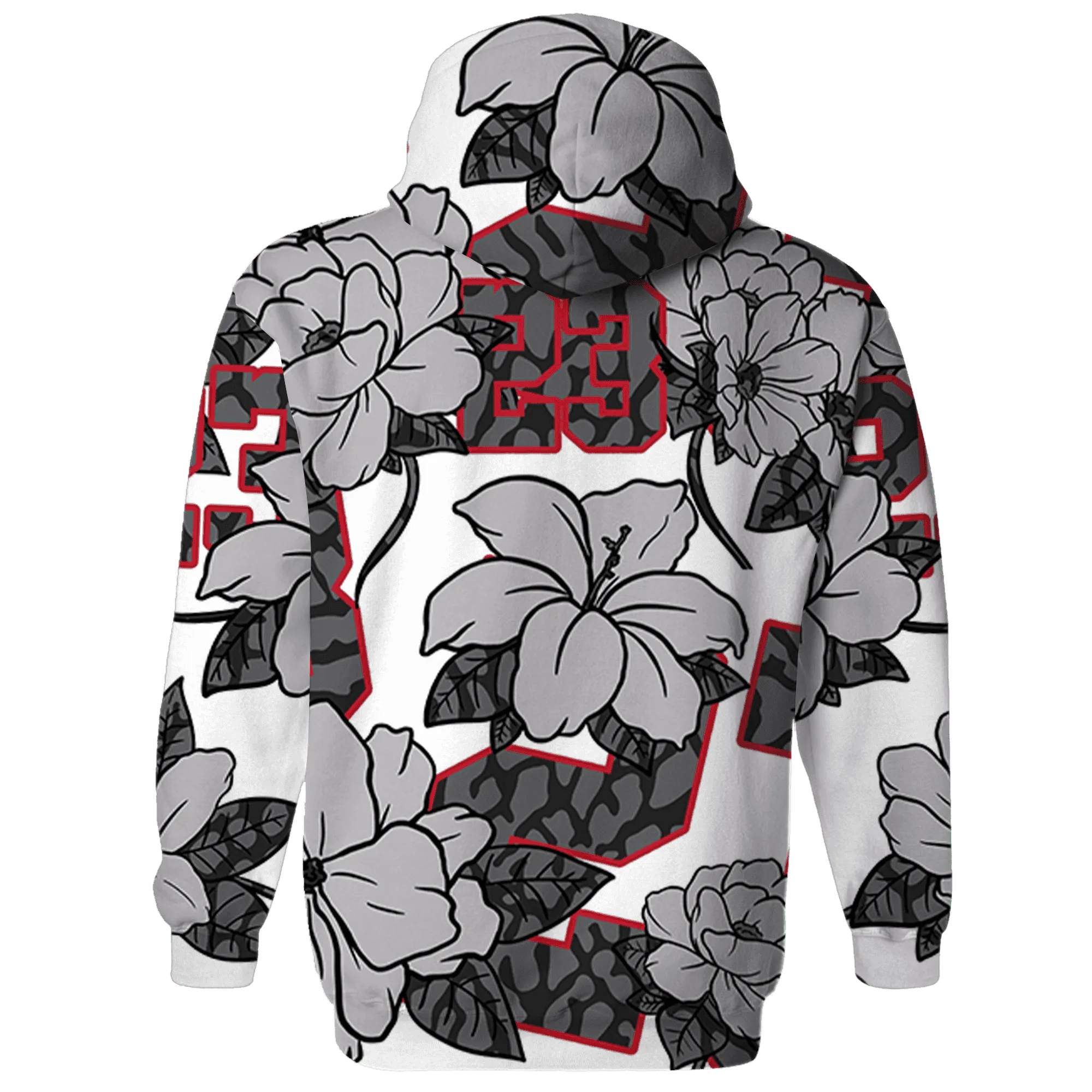 Cement-Grey-3s-Hoodie-Match-23-Floral-3D-Flower