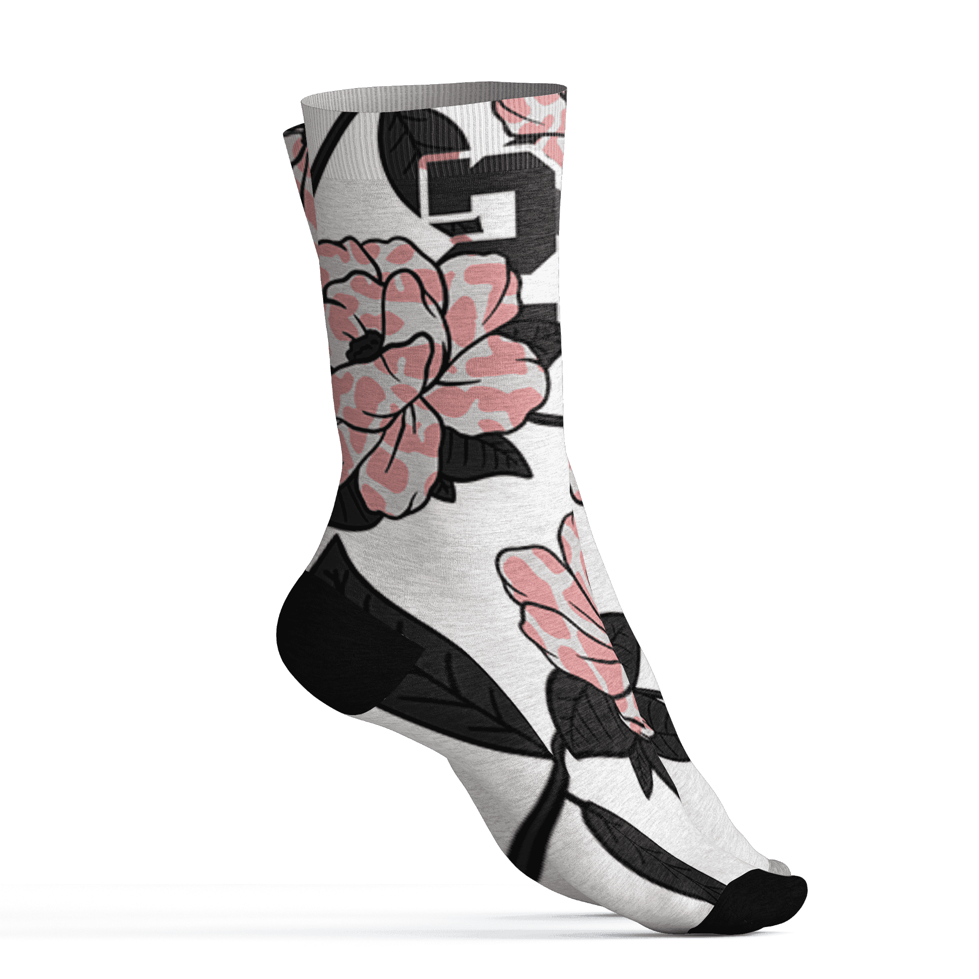 Red Stardust 3s Socks Match 23 Floral 3D All-Over Print Flower - NastyJamz