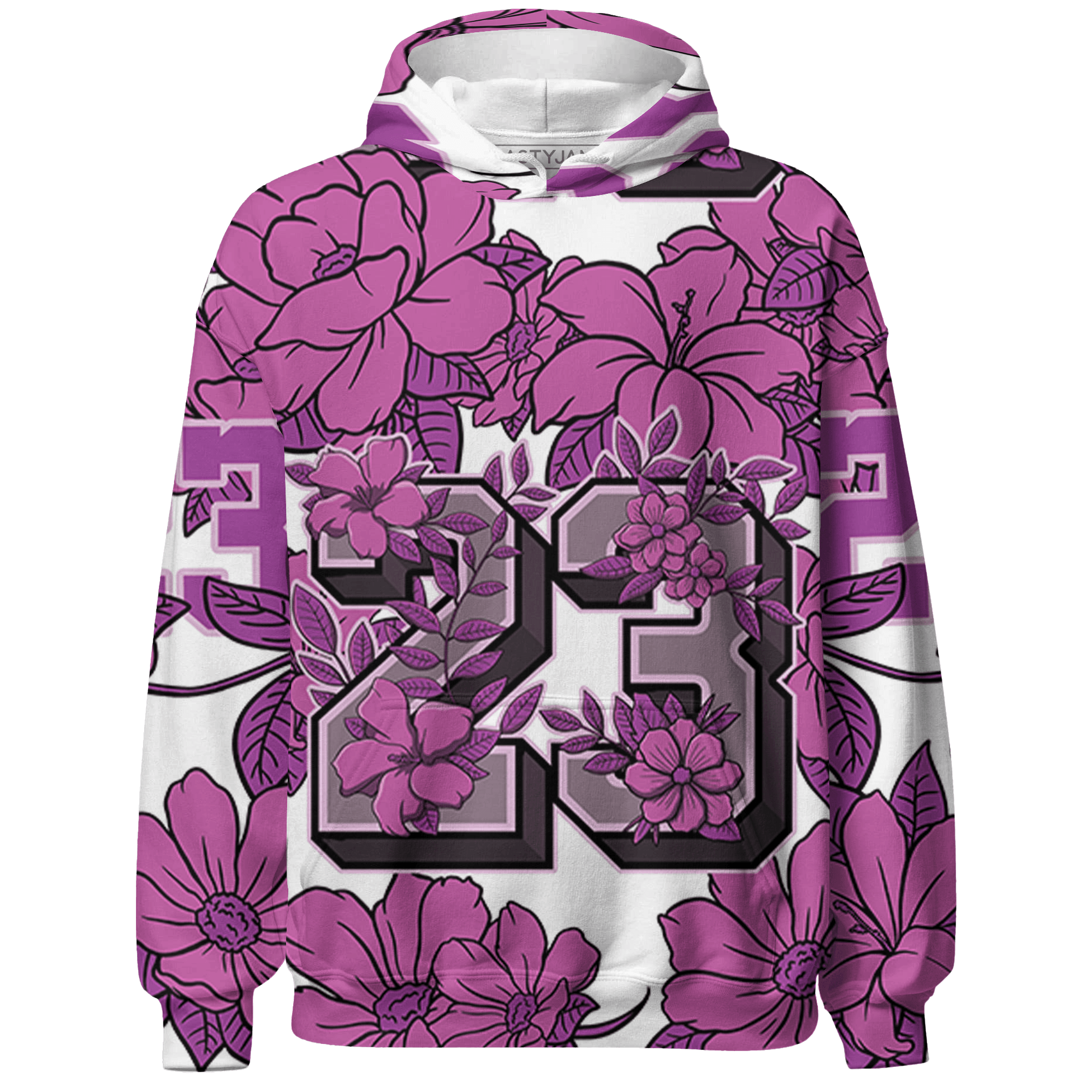 GS Hyper Violet 4s Hoodie Match 23 Floral 3D All-Over Print Flower - NastyJamz