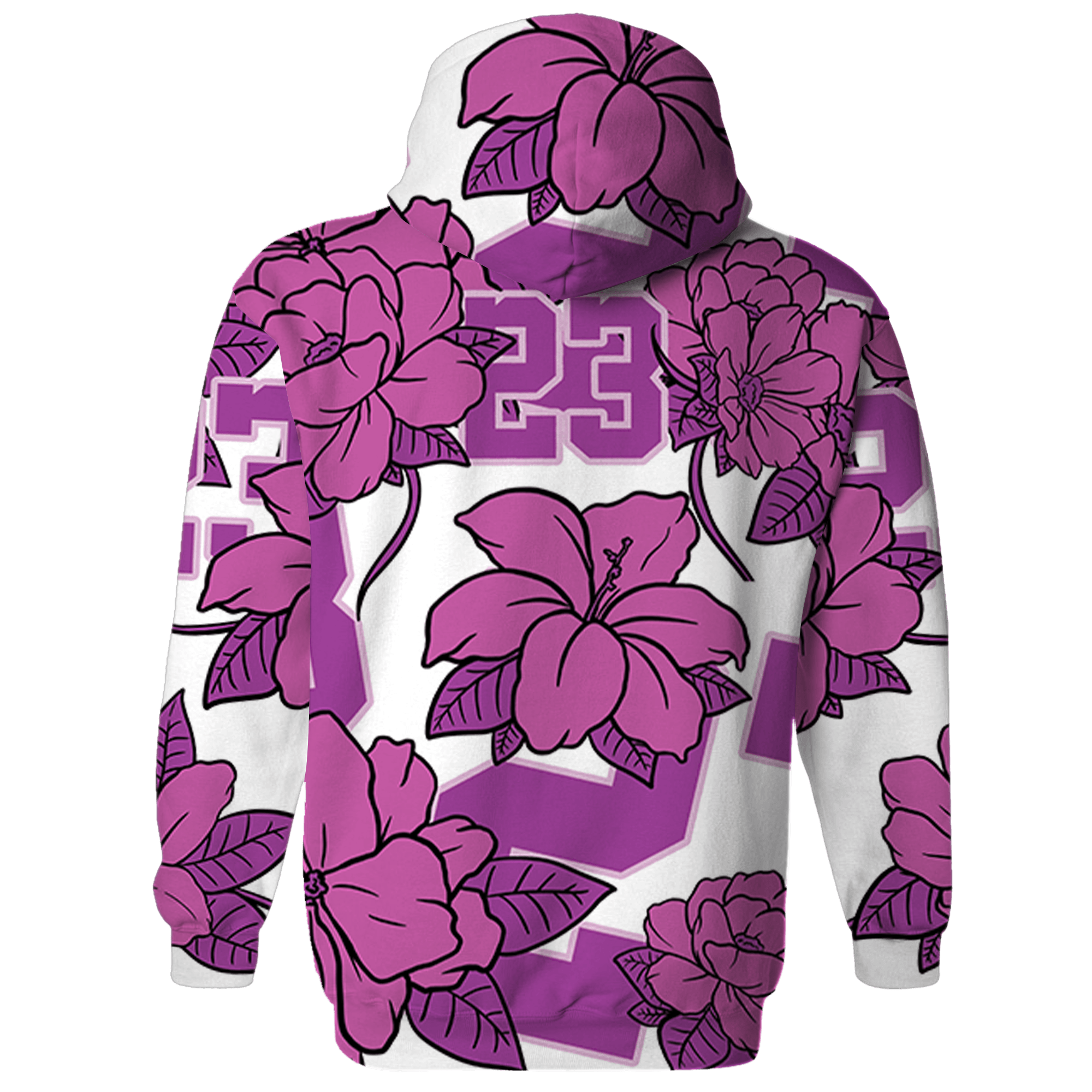 GS Hyper Violet 4s Hoodie Match 23 Floral 3D All-Over Print Flower - NastyJamz