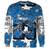 Industrial Blue 4s Hoodie Match 23 Floral 3D All-Over Print - NastyJamz
