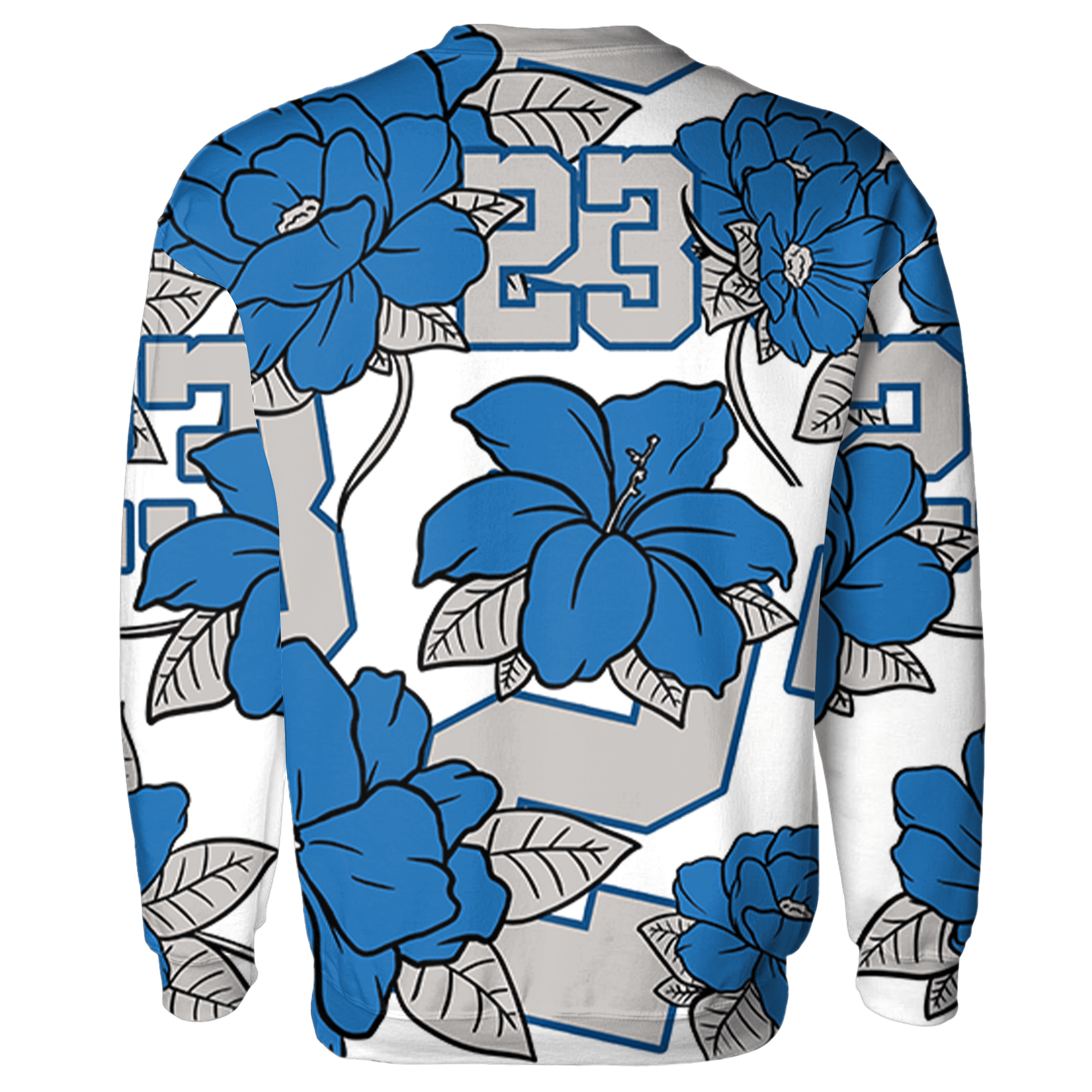 Industrial Blue 4s Hoodie Match 23 Floral 3D All-Over Print - NastyJamz