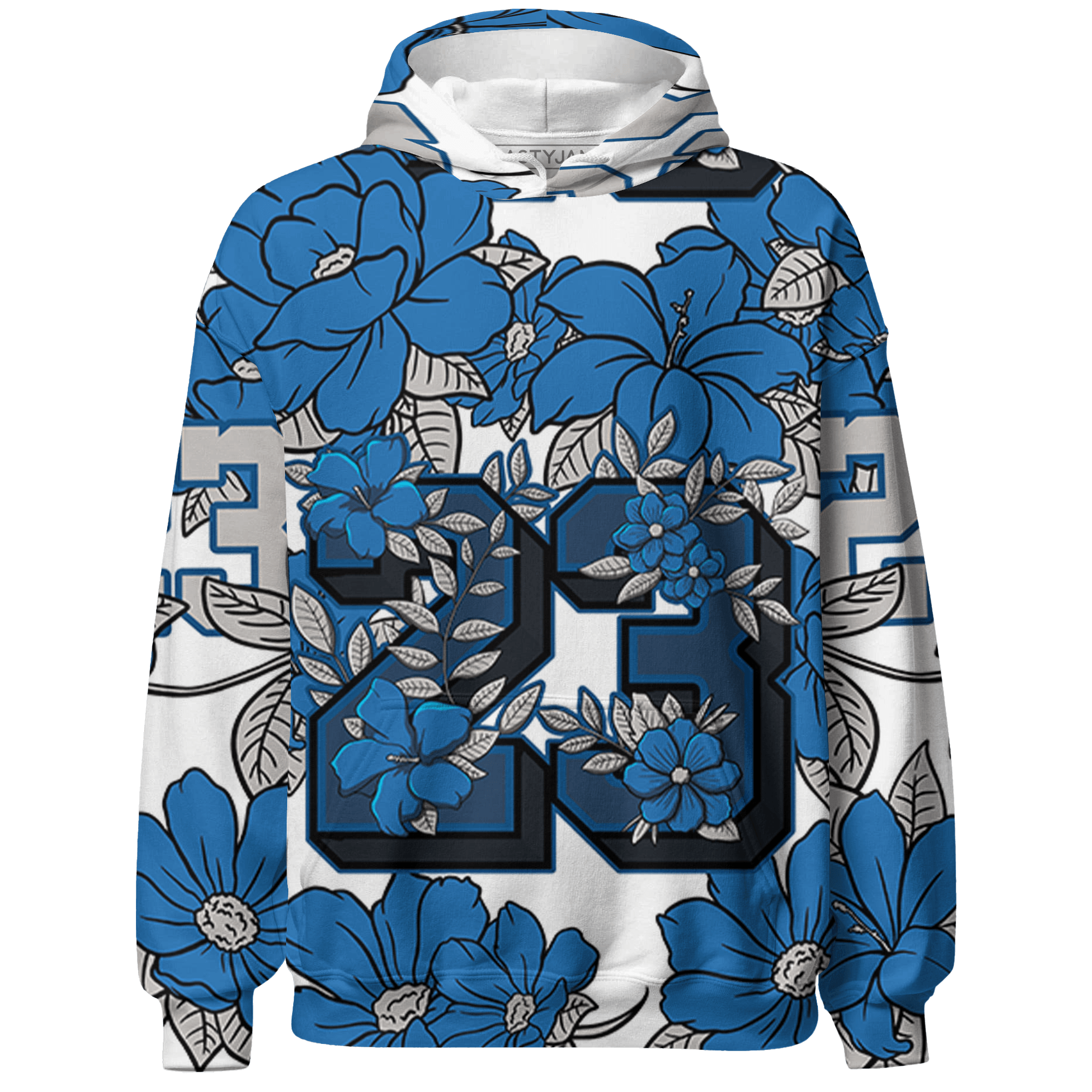 Industrial Blue 4s Sweatshirt Match 23 Floral 3D All-Over Print - NastyJamz