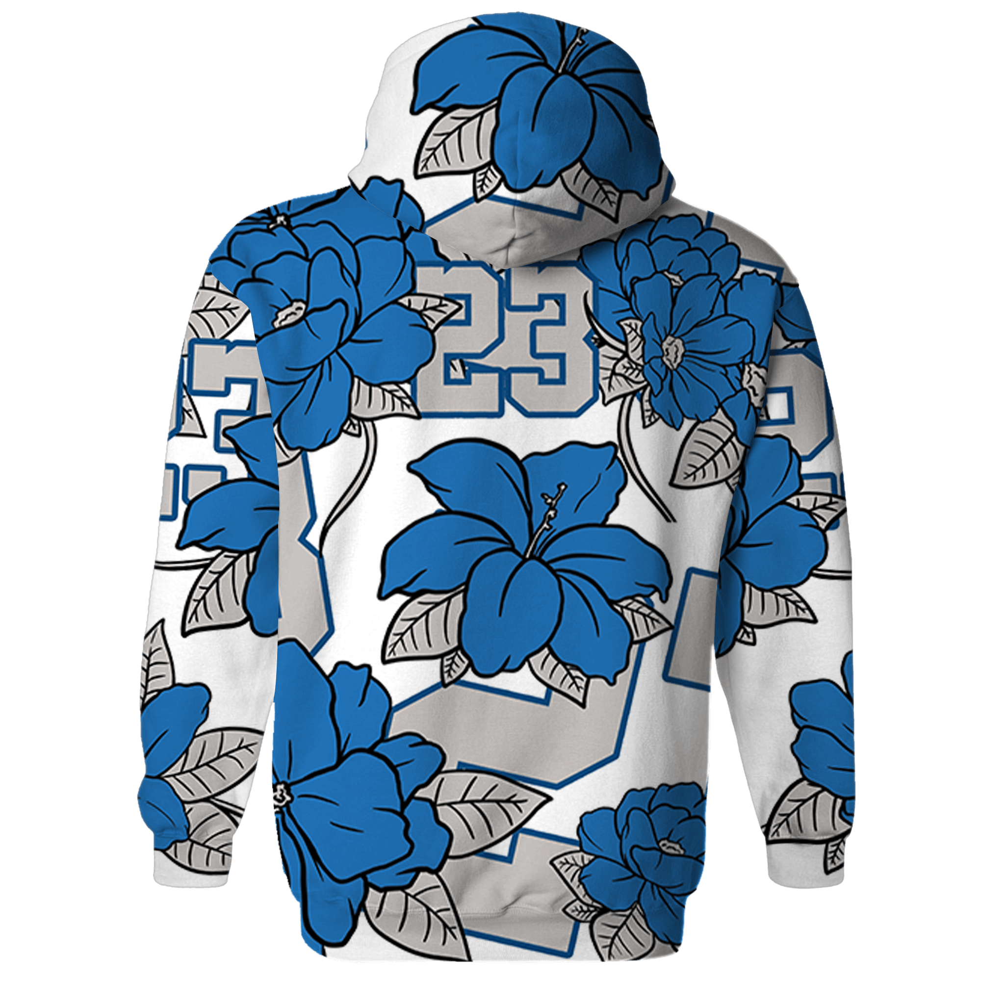 Industrial Blue 4s Sweatshirt Match 23 Floral 3D All-Over Print - NastyJamz