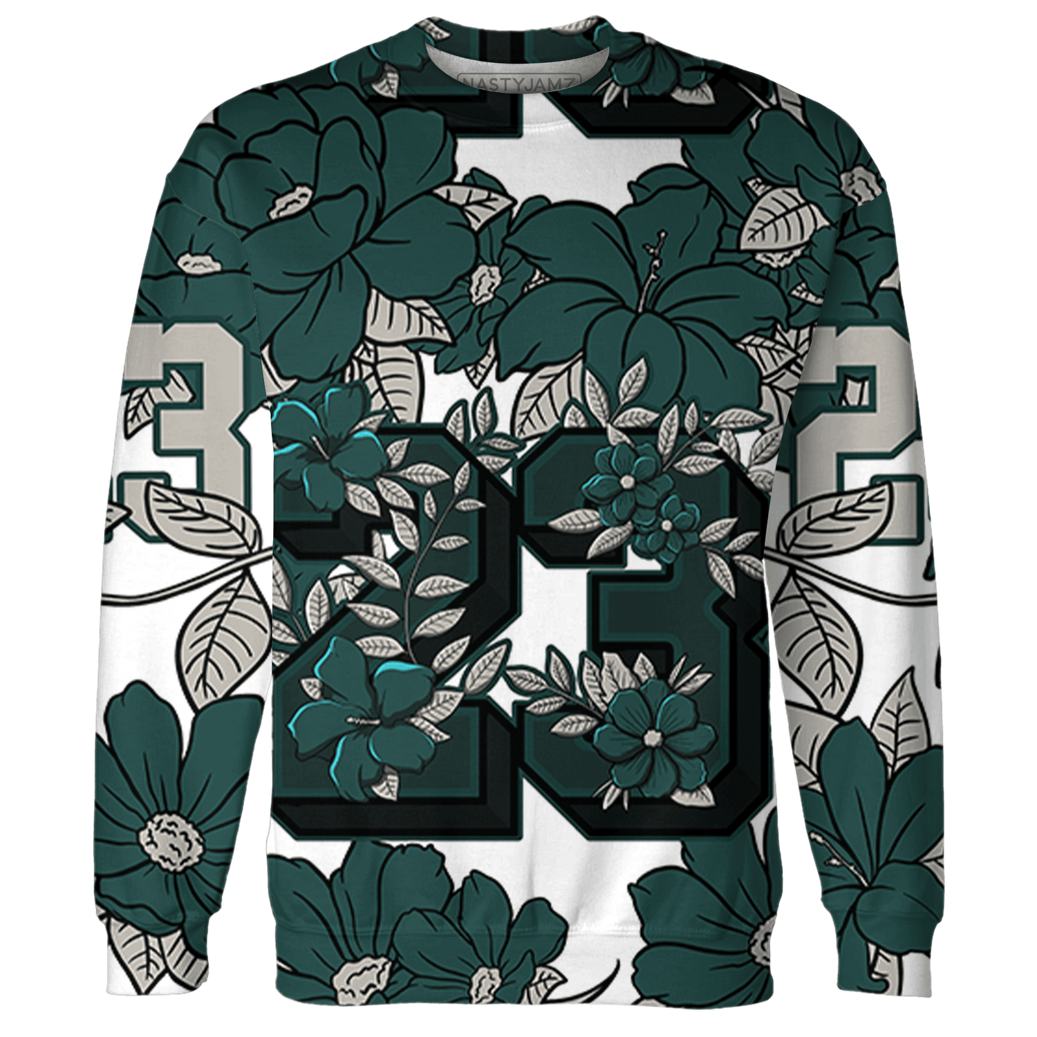 Oxidized Green 4s Hoodie Match 23 Floral 3D All-Over Print - NastyJamz