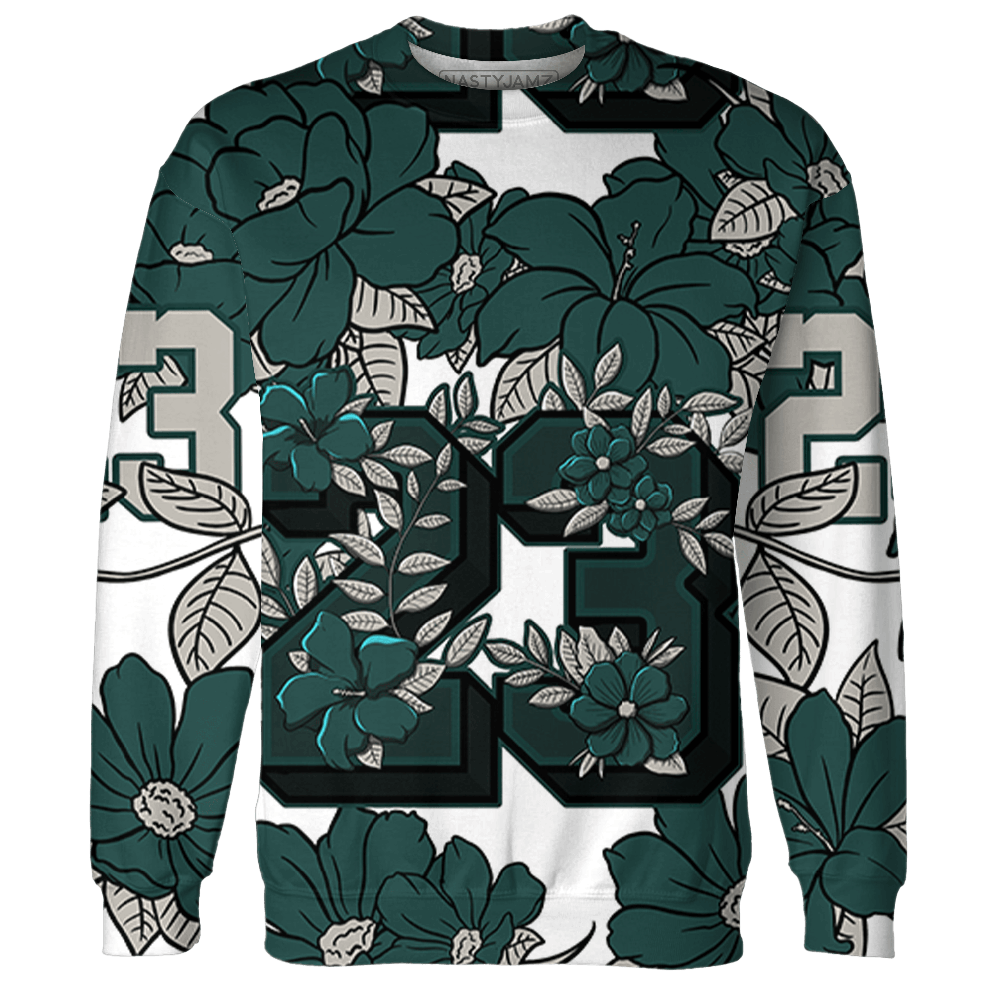 Oxidized Green 4s Hoodie Match 23 Floral 3D All-Over Print - NastyJamz