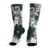 Oxidized Green 4s Socks Match 23 Floral 3D All-Over Print Flower - NastyJamz