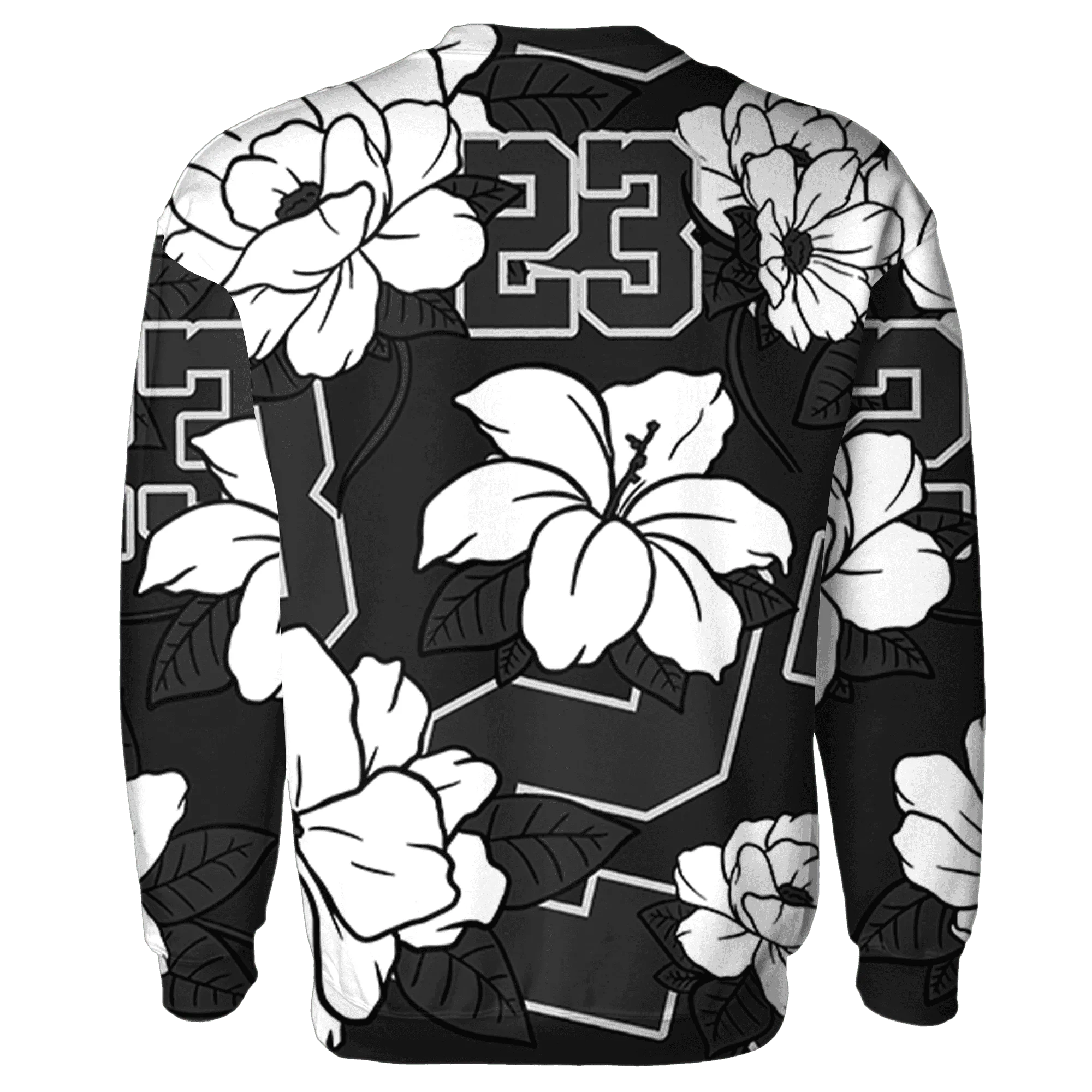 White-Thunder-4s-Sweatshirt-Match-23-Floral-3D-Flower