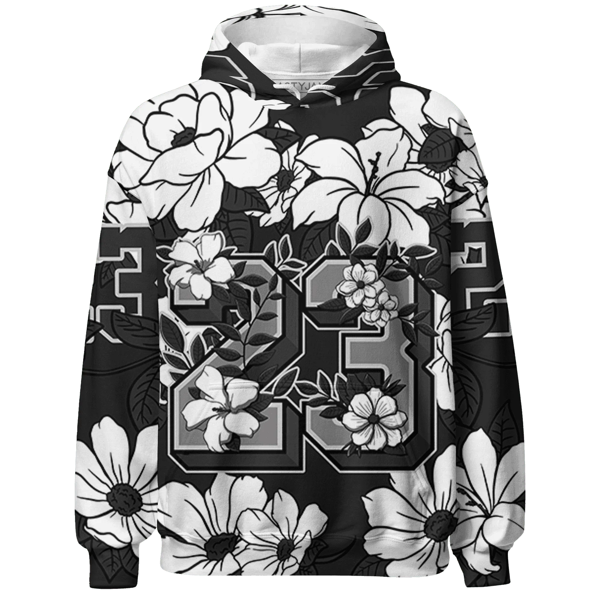 White-Thunder-4s-Hoodie-Match-23-Floral-3D-Flower
