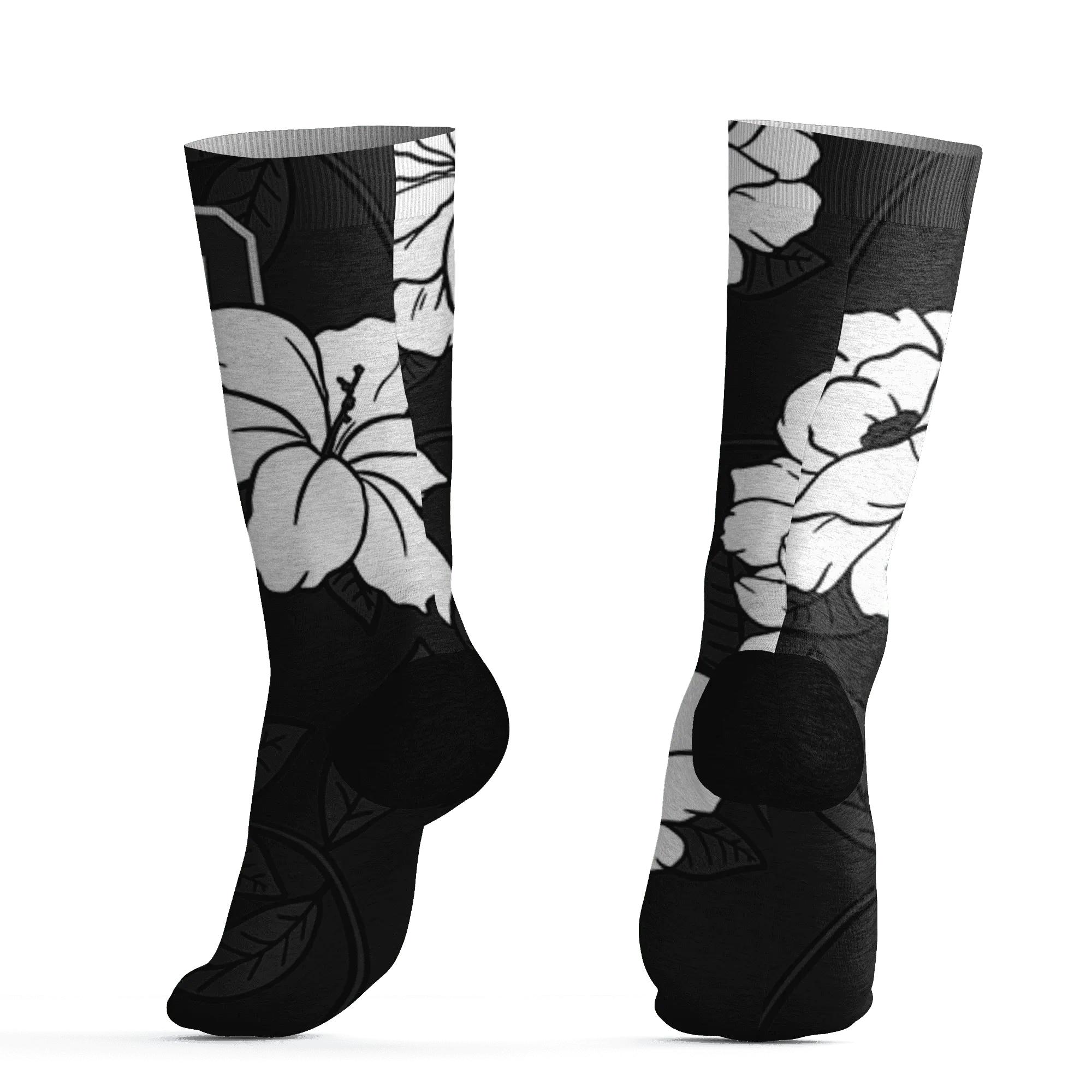 White-Thunder-4s-Socks-Match-23-Floral-3D-Flower