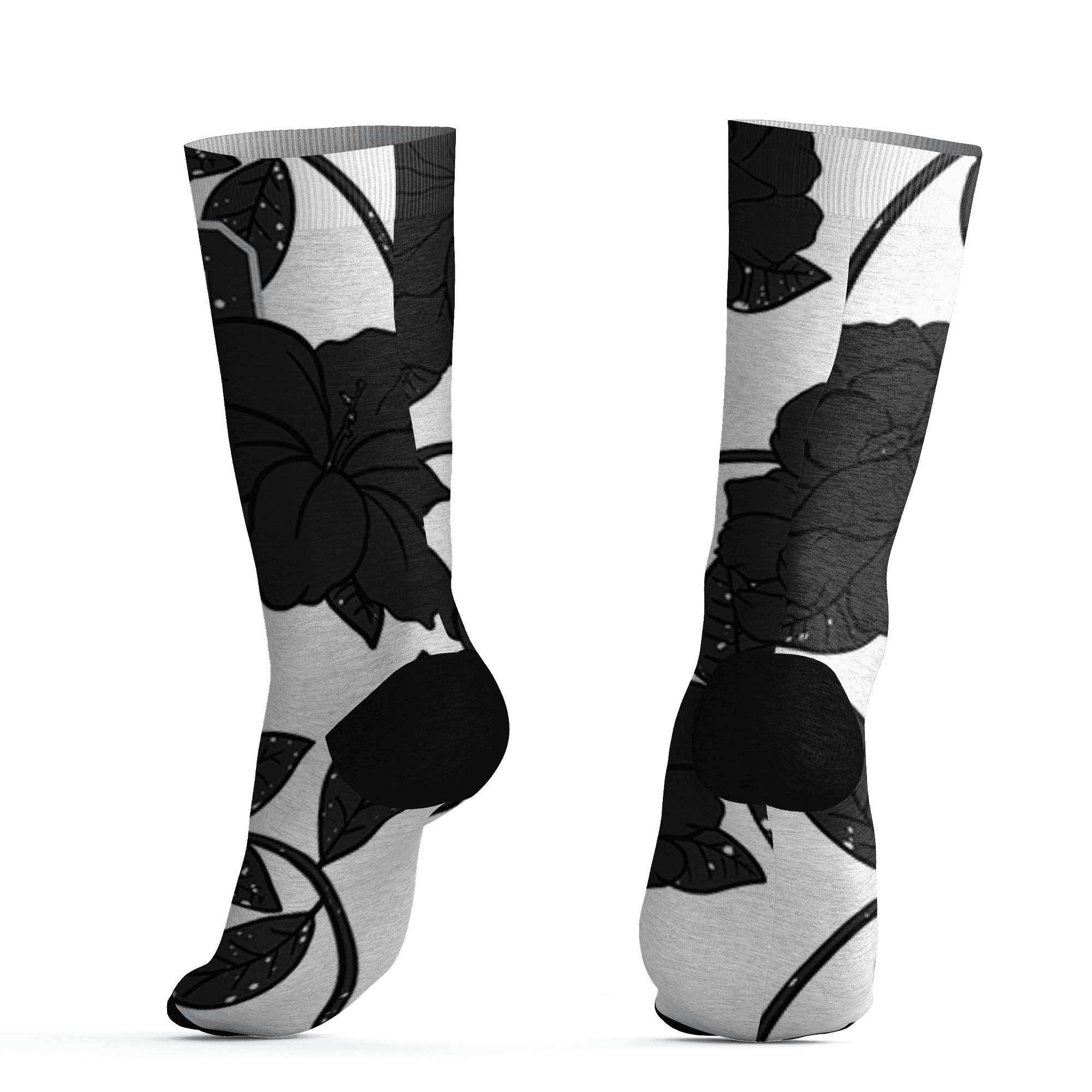 AJ 6 Reverse Oreo Socks Match 23 Floral 3D All-Over Print Flower - NastyJamz