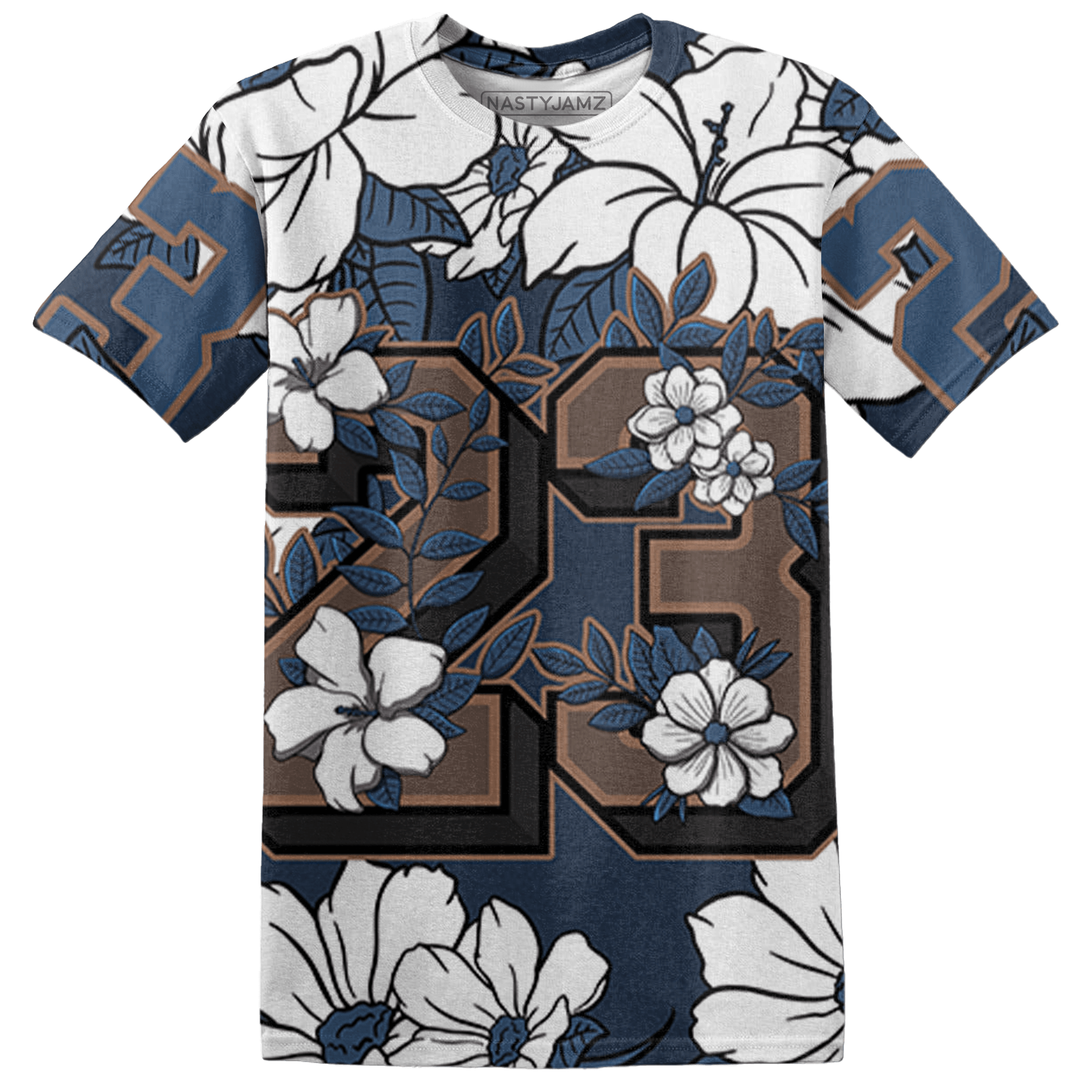 AM 1 86 Jackie RBS T Shirt Match 23 Floral 3D All-Over Print Flower - NastyJamz