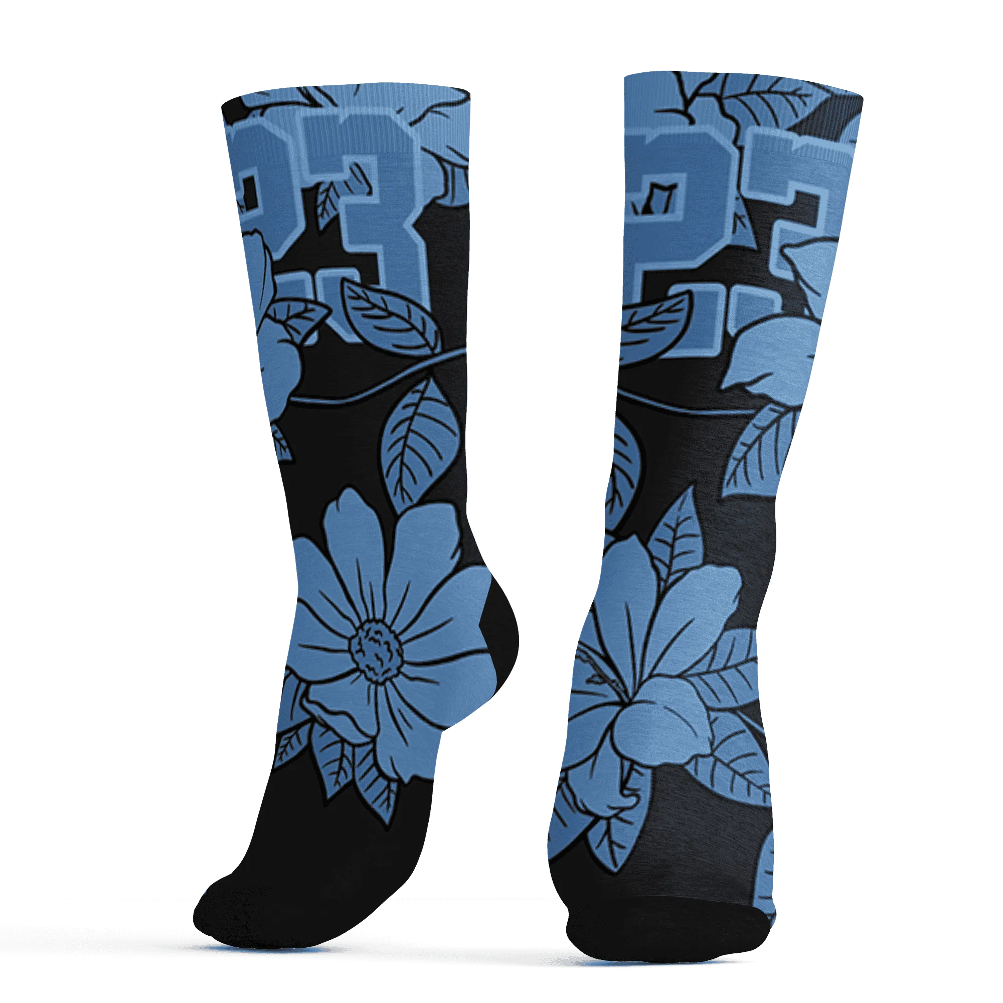 AM-Plus-Black-Univercitii-Blue-Socks-Match-23-Floral-3D-Flower