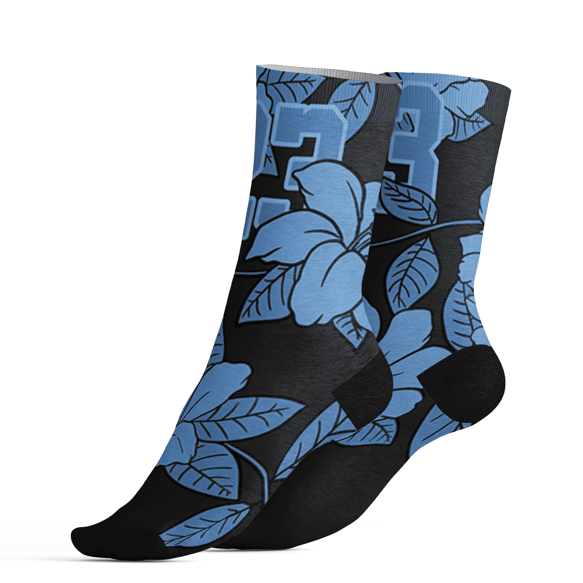 AM-Plus-Black-Univercitii-Blue-Socks-Match-23-Floral-3D-Flower