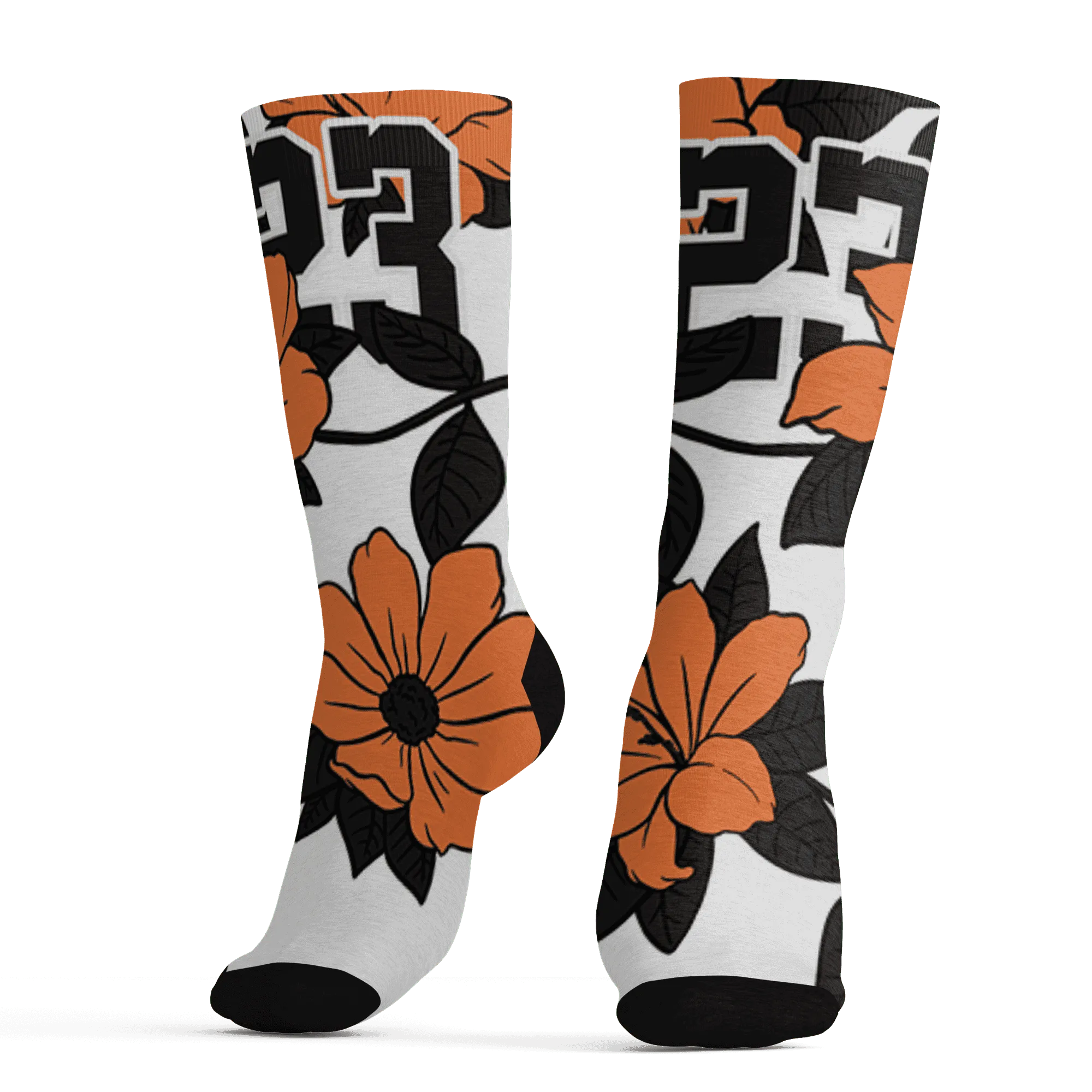 AM-TW-White-Orange-Socks-Match-23-Floral-3D-Flower
