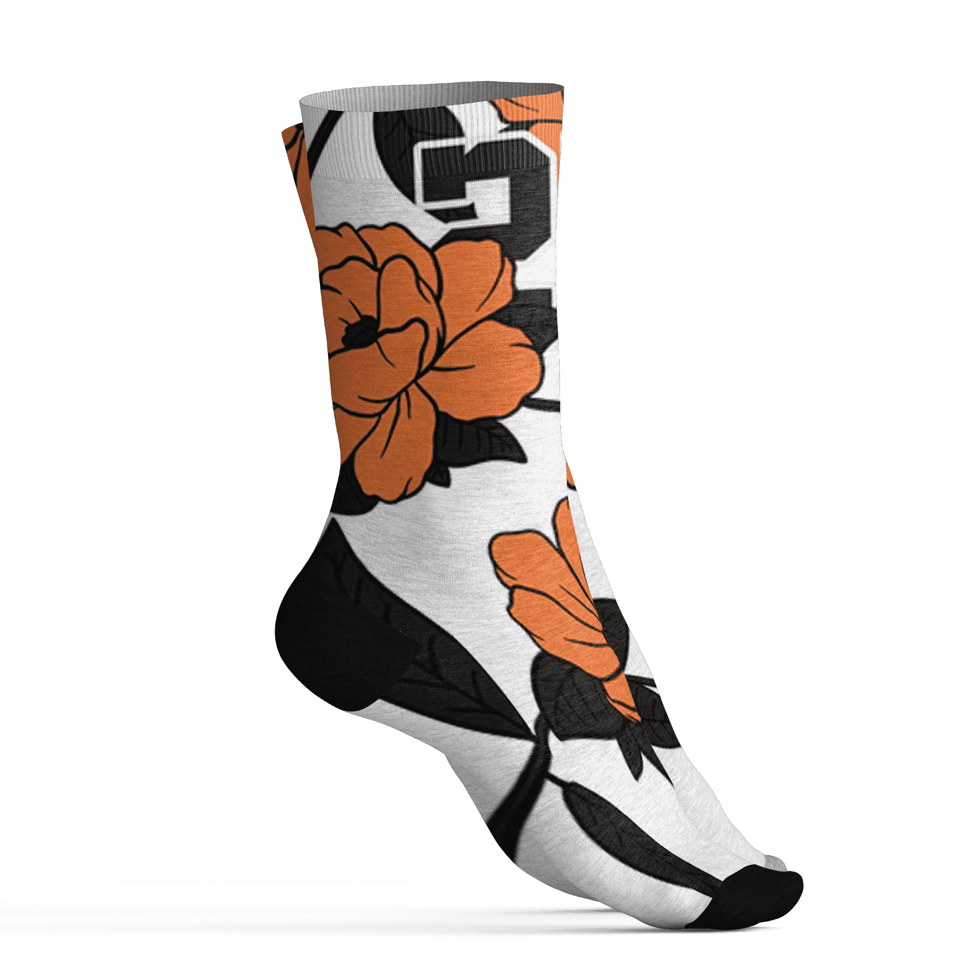 AM-TW-White-Orange-Socks-Match-23-Floral-3D-Flower
