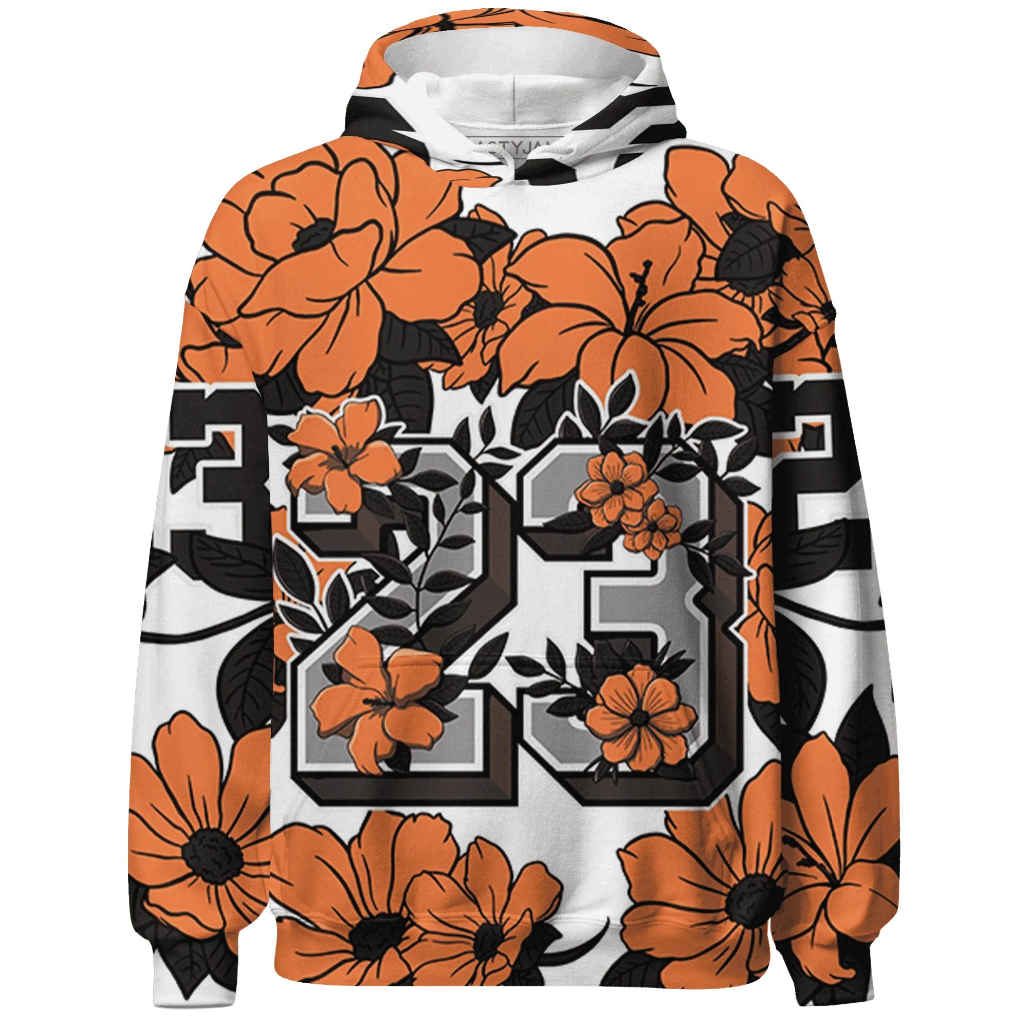 AM-TW-White-Orange-Hoodie-Match-23-Floral-3D-Flower
