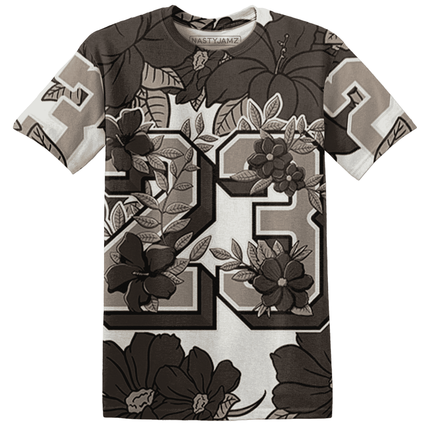 Dunk Low Baroque Brown T Shirt Match 23 Floral 3D All-Over Print Flower - NastyJamz