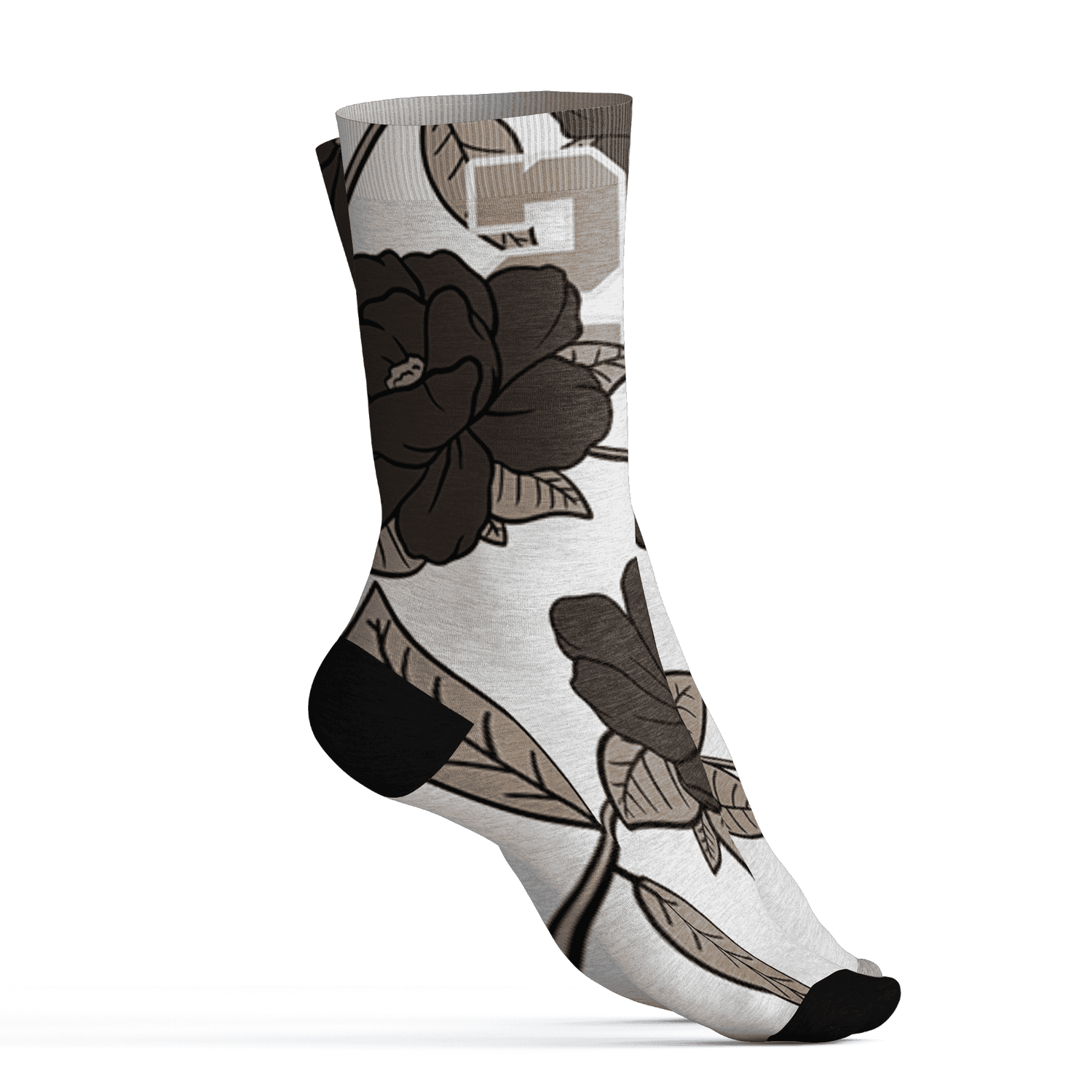 Dunk Low Baroque Brown Socks Match 23 Floral 3D All-Over Print Flower - NastyJamz