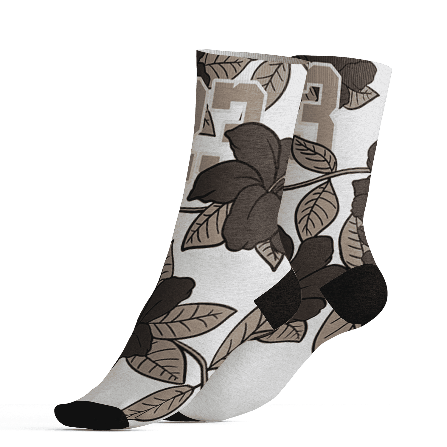 Dunk Low Baroque Brown Socks Match 23 Floral 3D All-Over Print Flower - NastyJamz