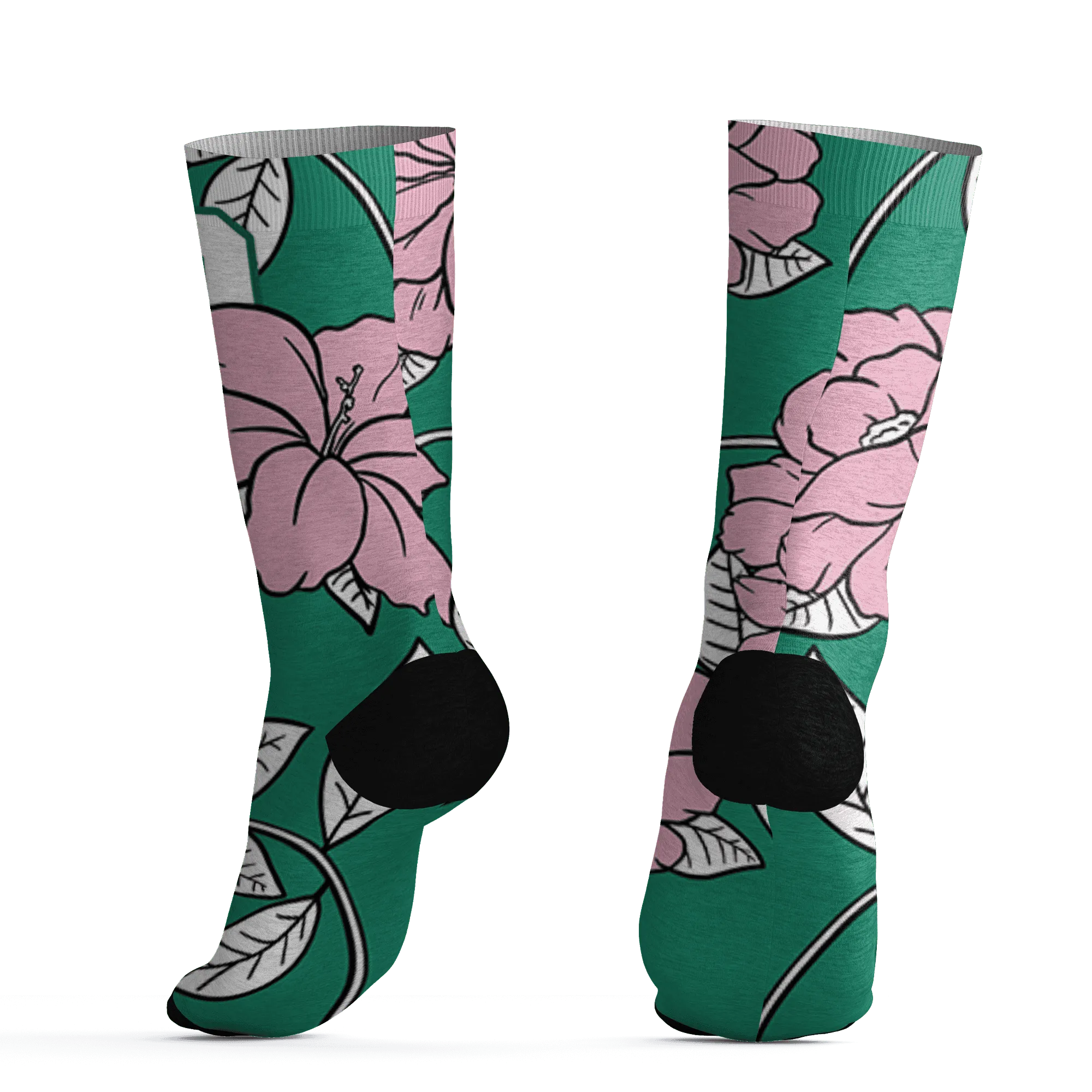 Dunk-Pink-Malachite-Medium-Soft-Low-Sail-Socks-Match-23-Floral-3D-Flower