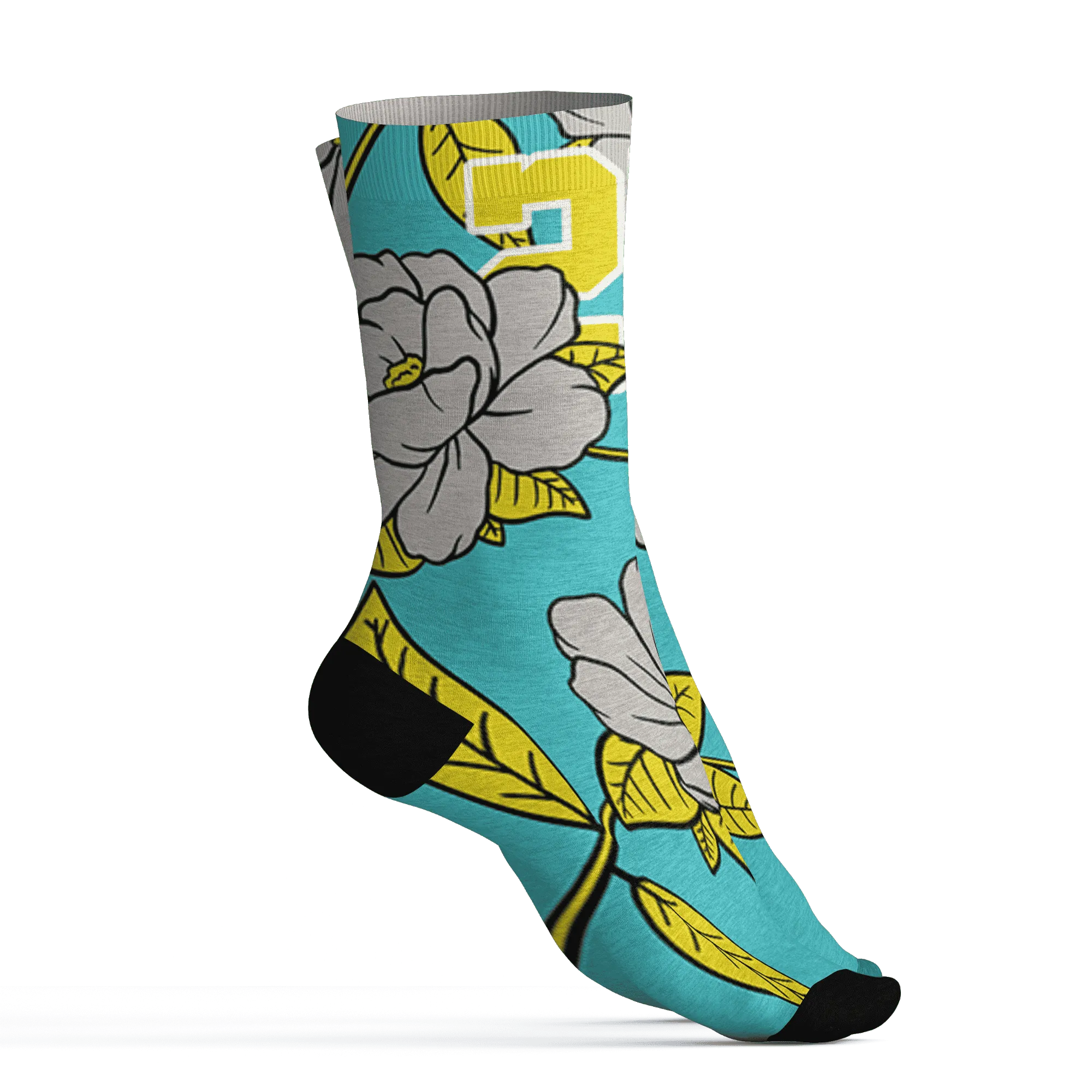 NBL-Cyan-Burst-9060-Socks-Match-23-Floral-3D-Flower