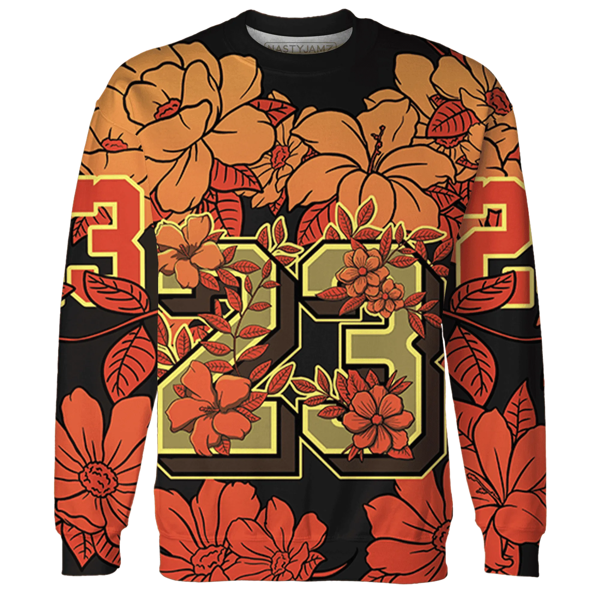 VaporMax-Crimson-Total-Orange-Plus-Sweatshirt-Match-23-Floral-3D-Flower