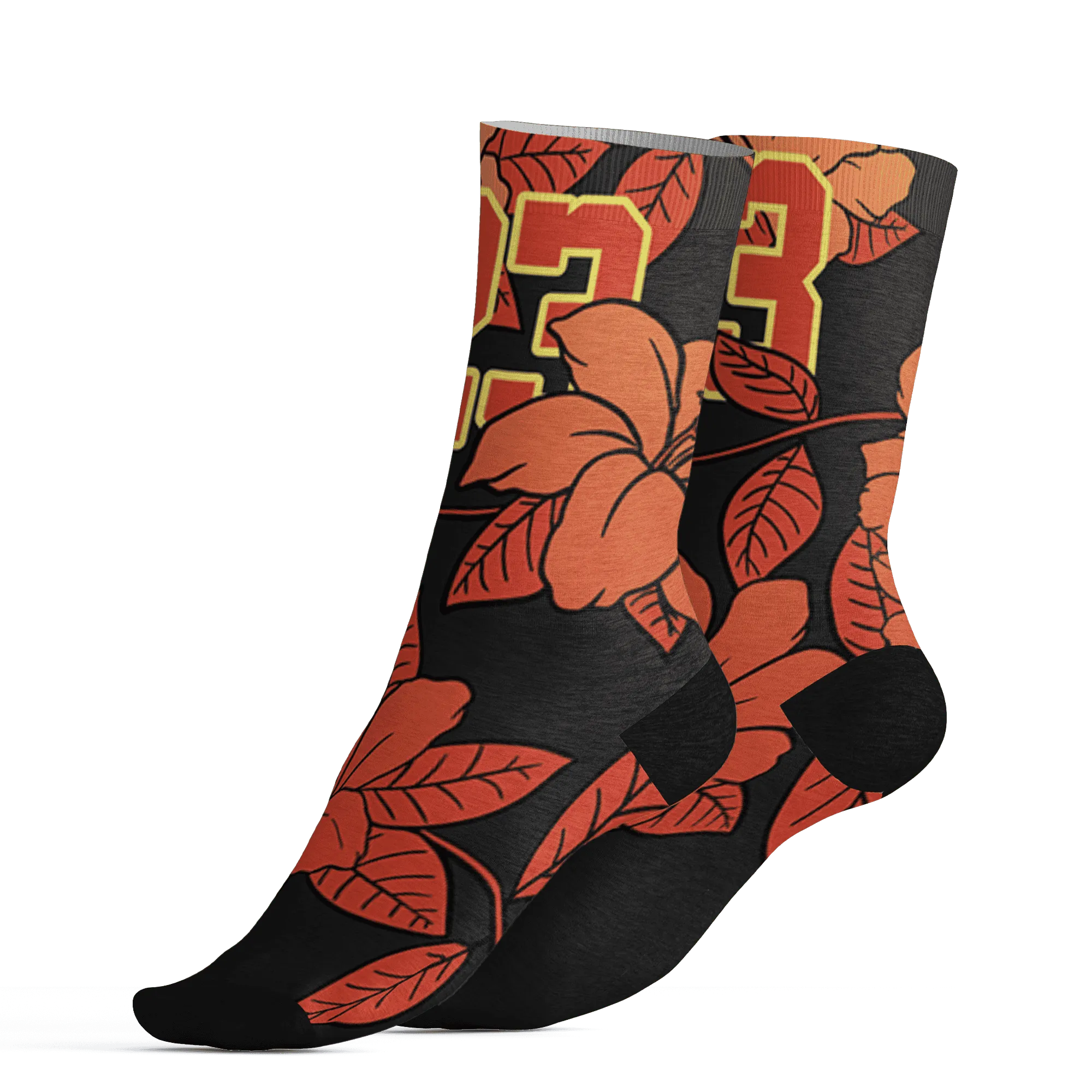VaporMax-Crimson-Total-Orange-Plus-Socks-Match-23-Floral-3D-Flower