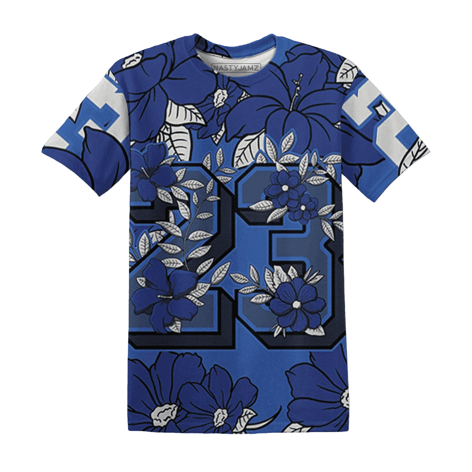 VaporMax-Game-Royal-Blue-T-Shirt-Match-23-Floral-3D-Flower