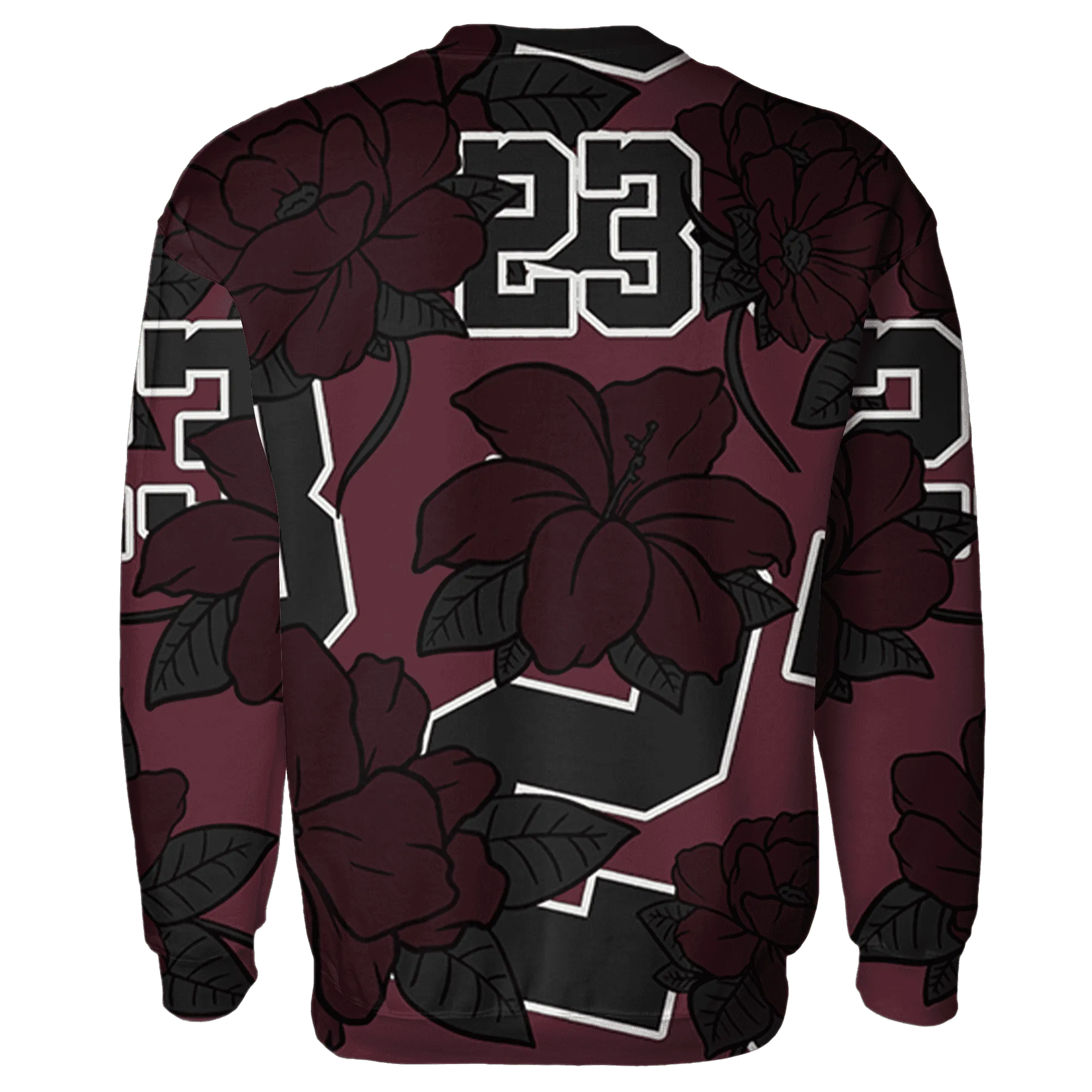 VaporMax-Night-Maron-Burgundy-Sweatshirt-Match-23-Floral-3D-Flower