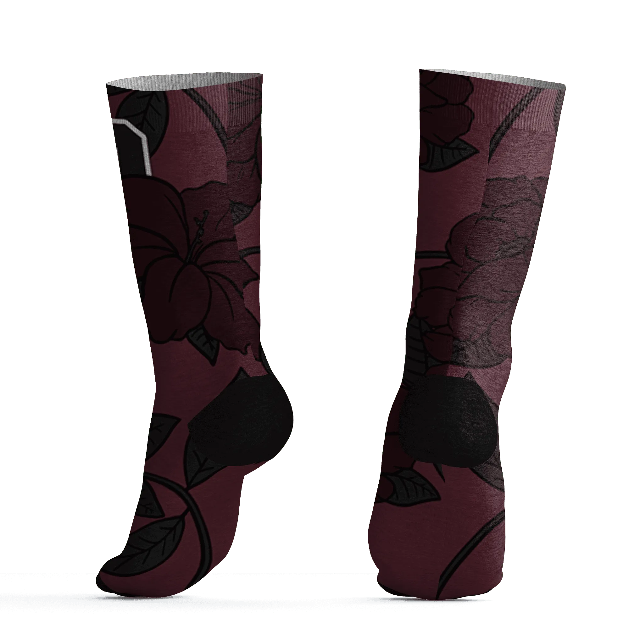 VaporMax-Night-Maron-Burgundy-Socks-Match-23-Floral-3D-Flower