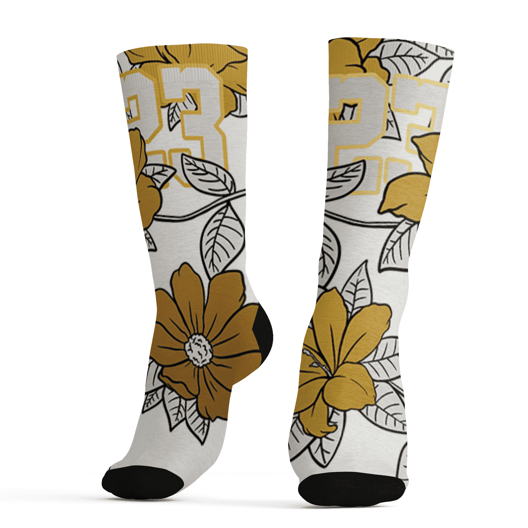 Sail 4s Socks Match 23 Floral 3D All-Over Print Flowers - NastyJamz