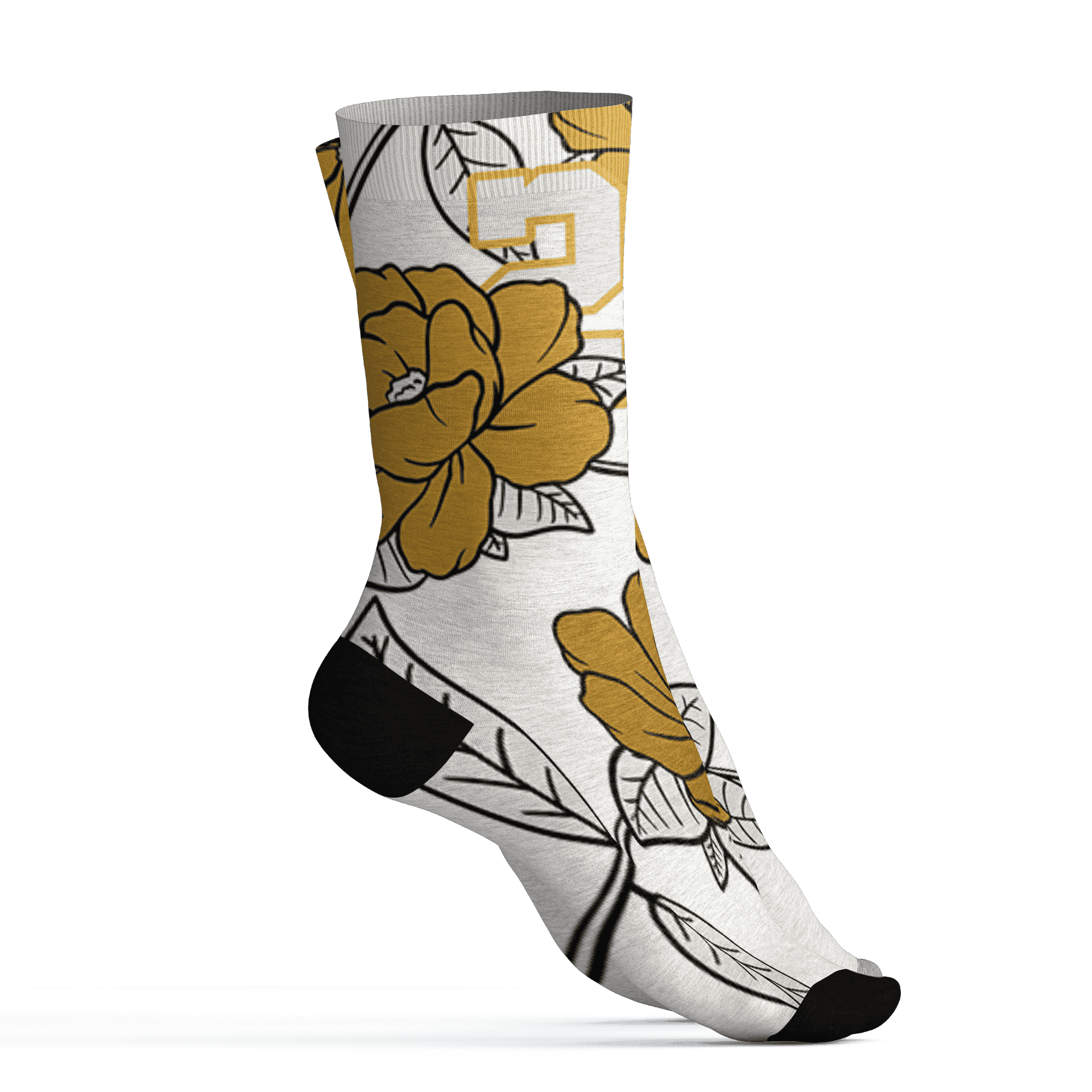 Sail 4s Socks Match 23 Floral 3D All-Over Print Flowers - NastyJamz