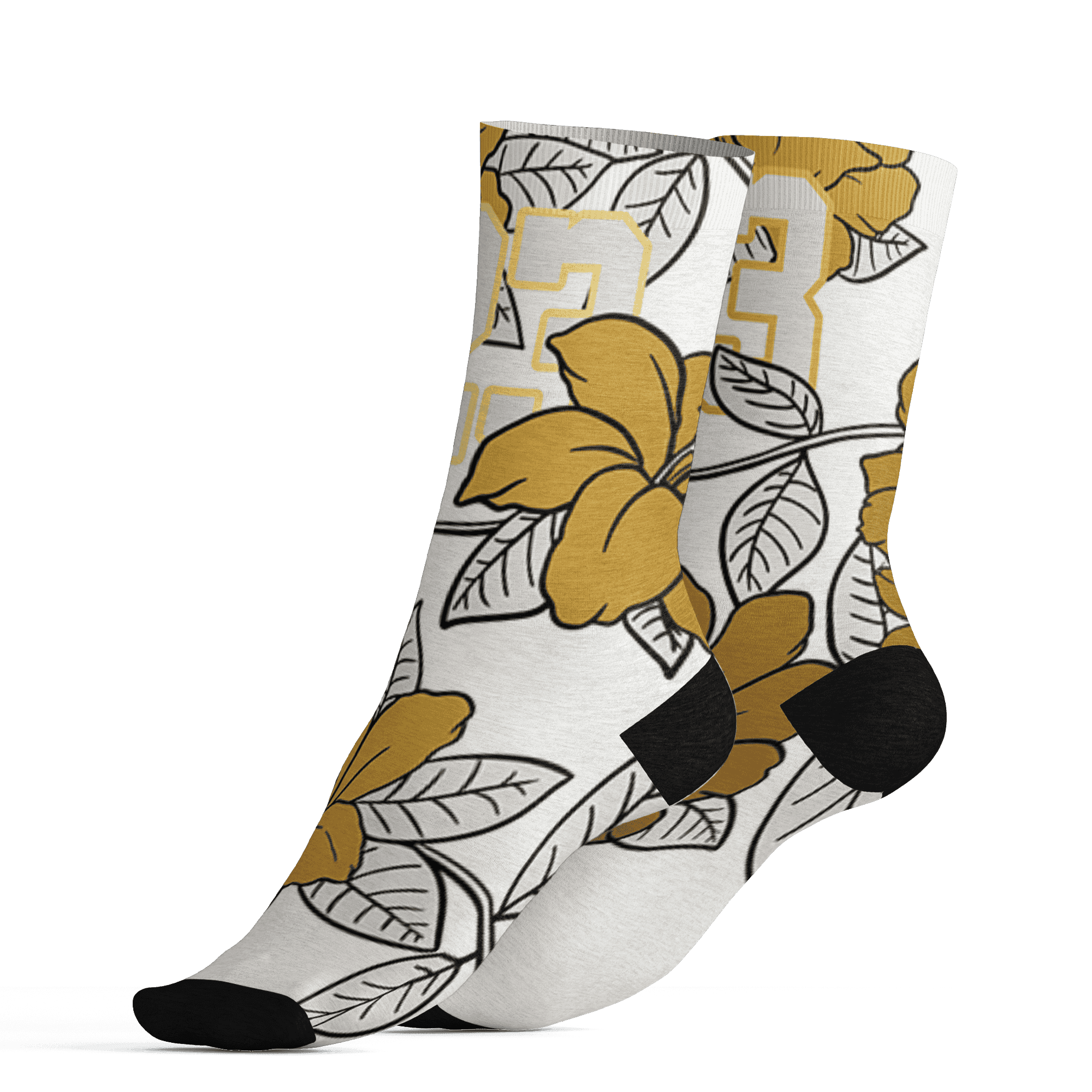 Sail 4s Socks Match 23 Floral 3D All-Over Print Flowers - NastyJamz