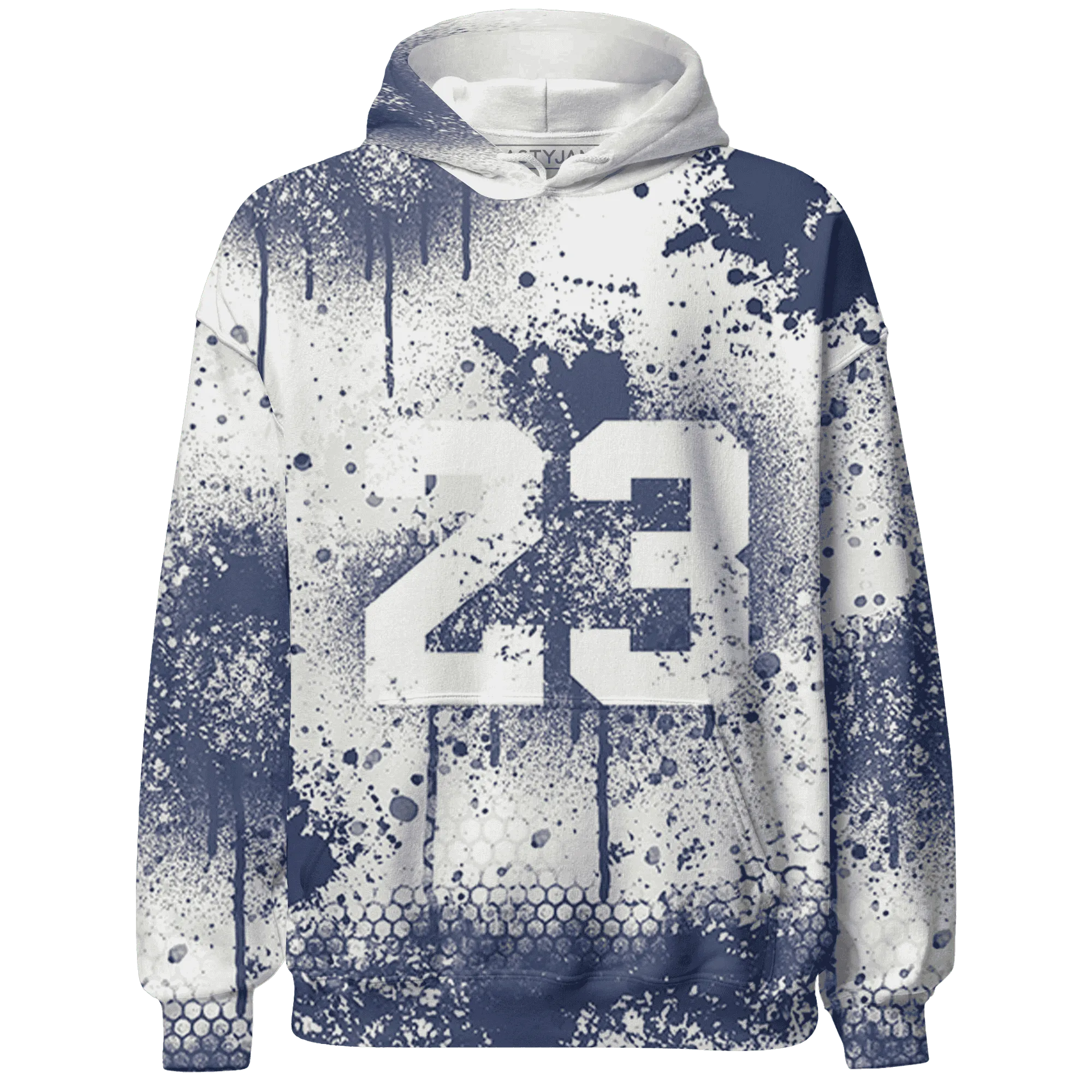 Low-Diffused-Blue-11s-Hoodie-Match-23-Painted-Graffiti