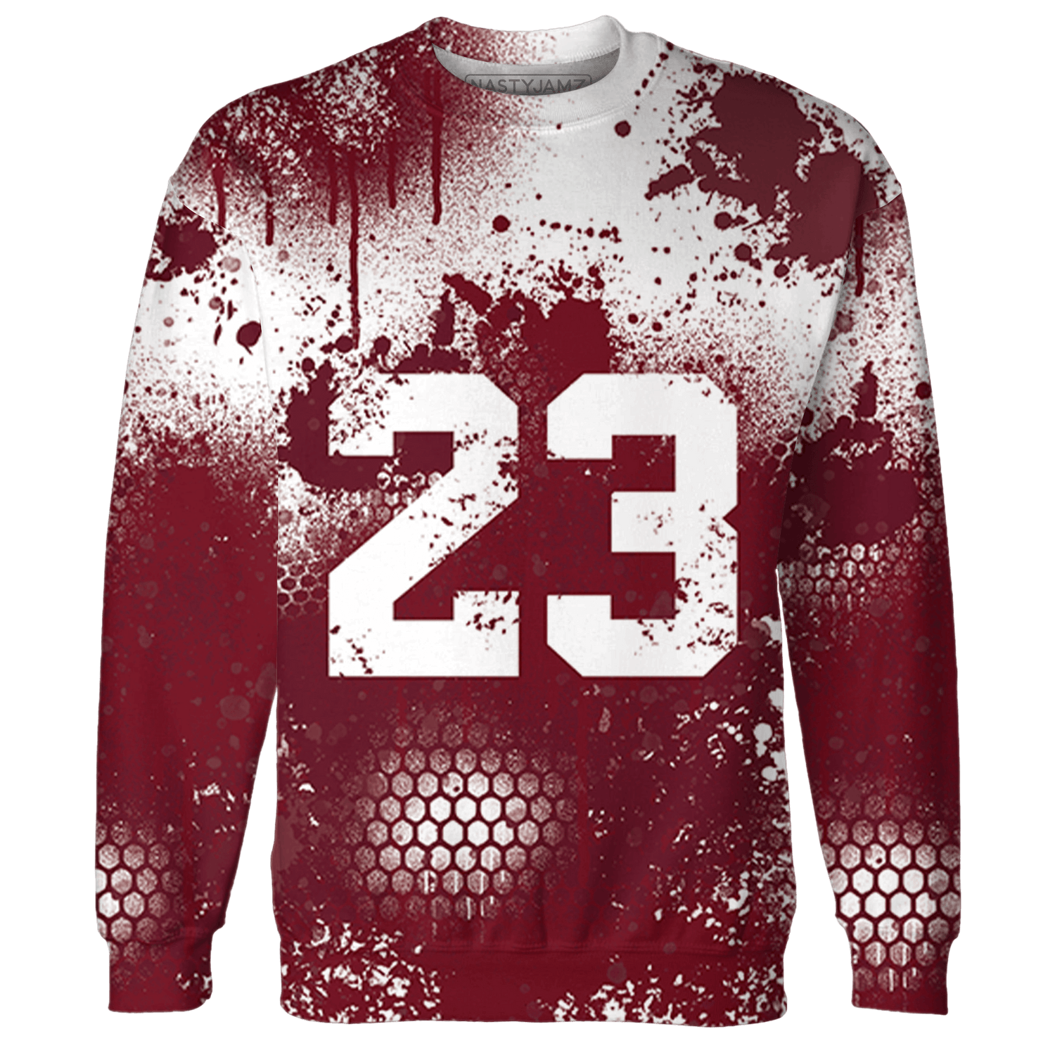 High White Team Red 1s Sweatshirt Match 23 Painted Graffiti - NastyJamz