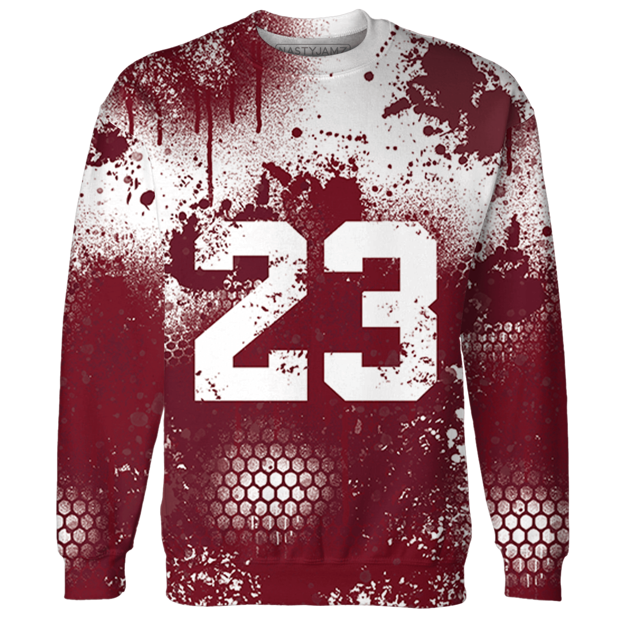 High White Team Red 1s Sweatshirt Match 23 Painted Graffiti - NastyJamz