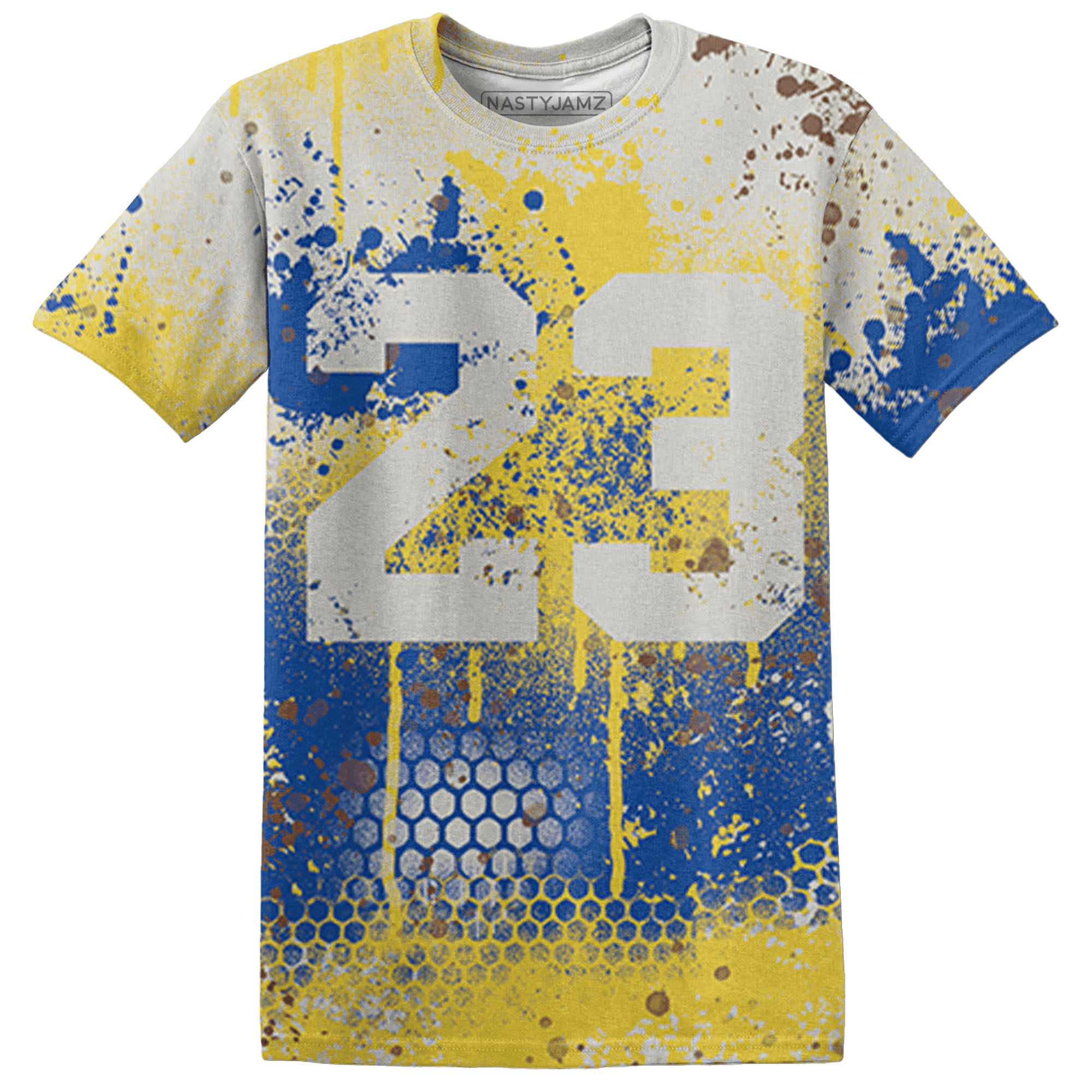 Low OG Canary TVSC 1s T Shirt Match 23 Painted Graffiti - NastyJamz