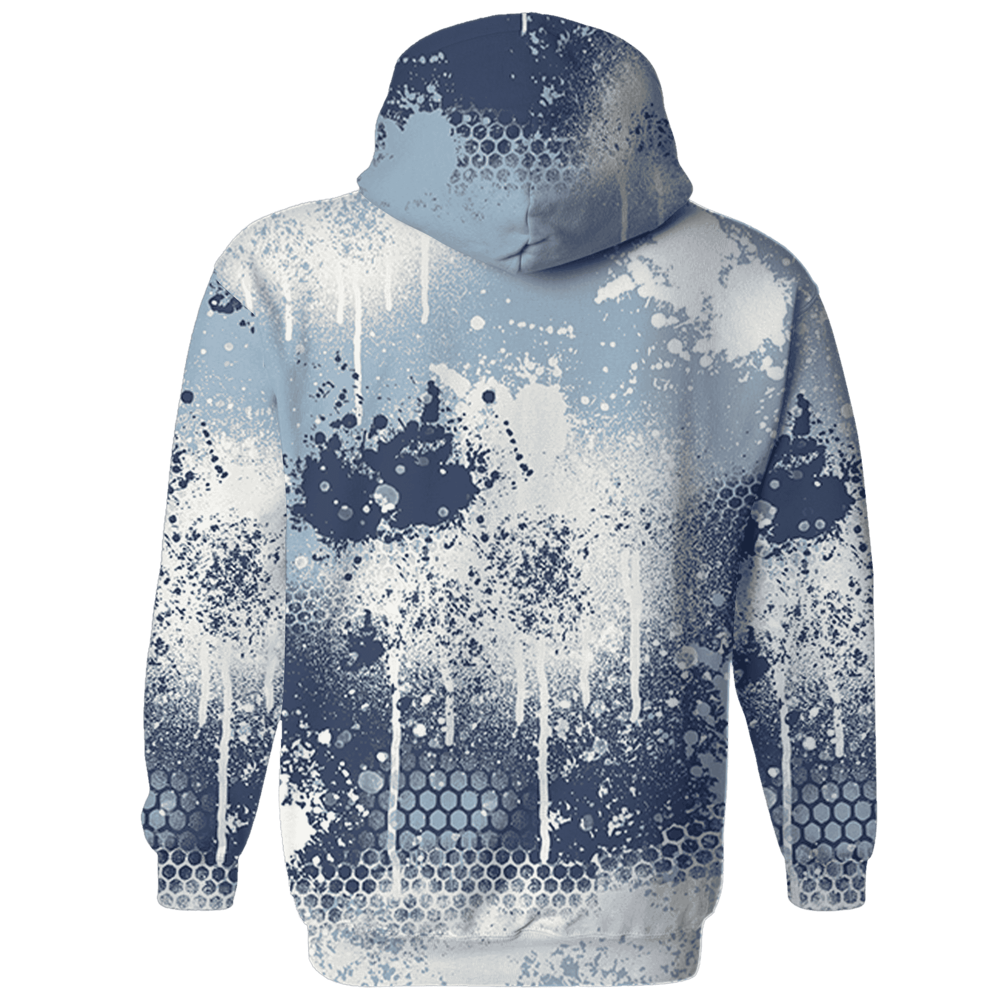 Mid Diffused Blue Grey 1s Hoodie Match 23 Painted Graffiti - NastyJamz