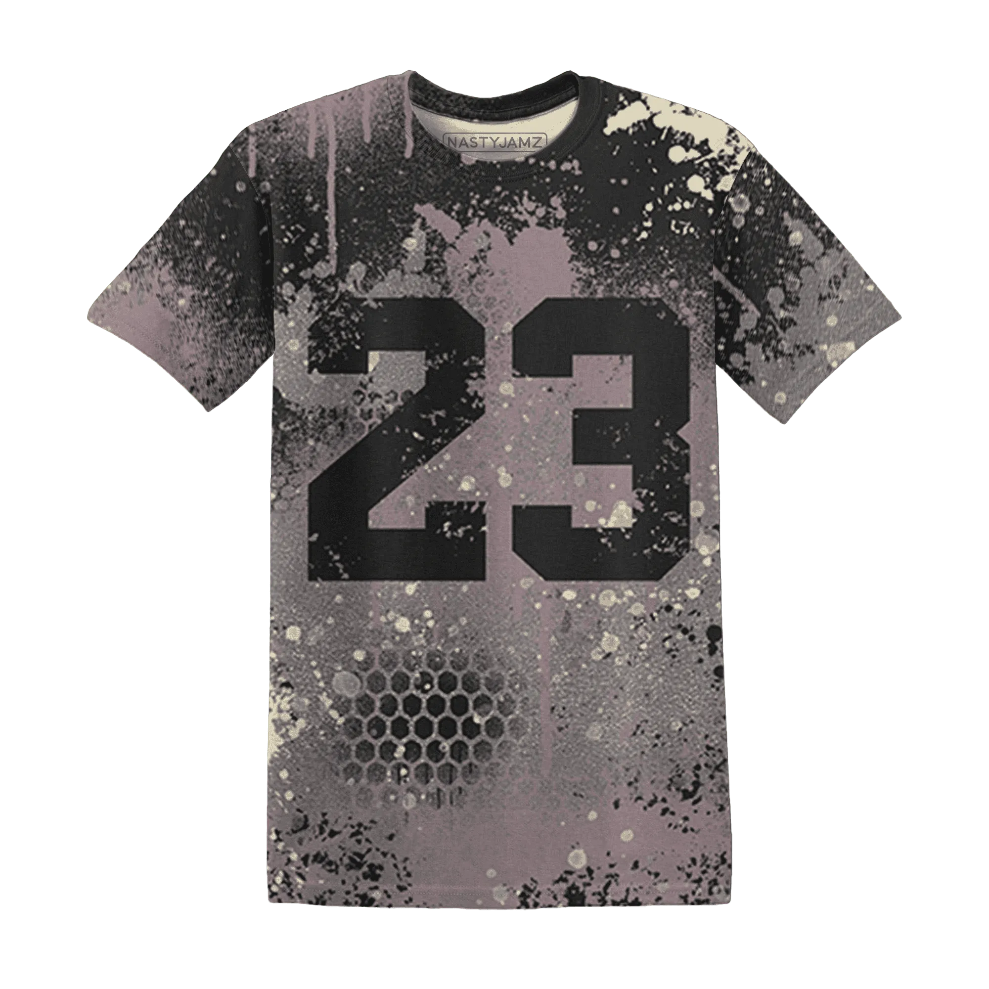 Black-Violet-Ore-3s-T-Shirt-Match-23-Painted-Graffiti
