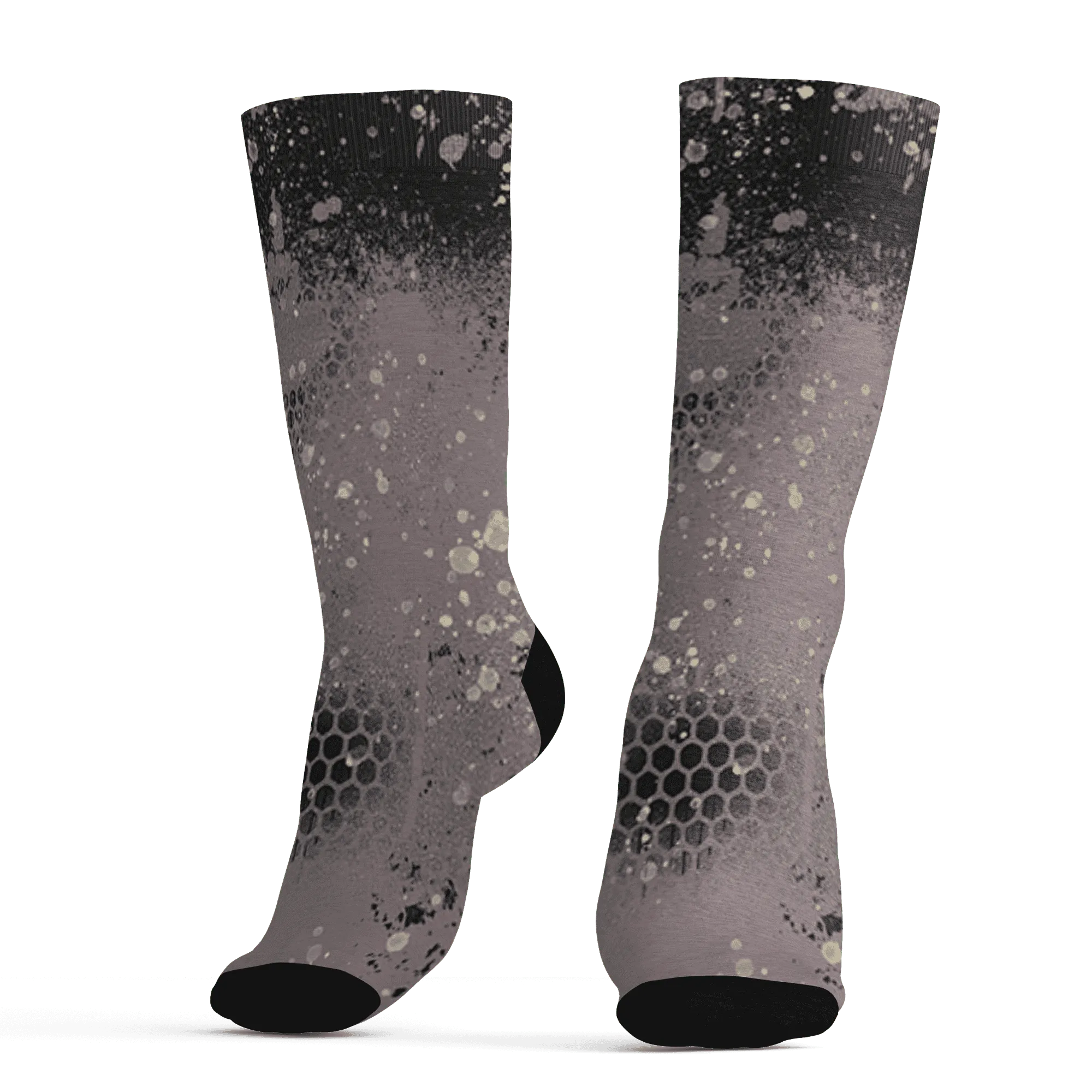 Black-Violet-Ore-3s-Socks-Match-23-Painted-Graffiti