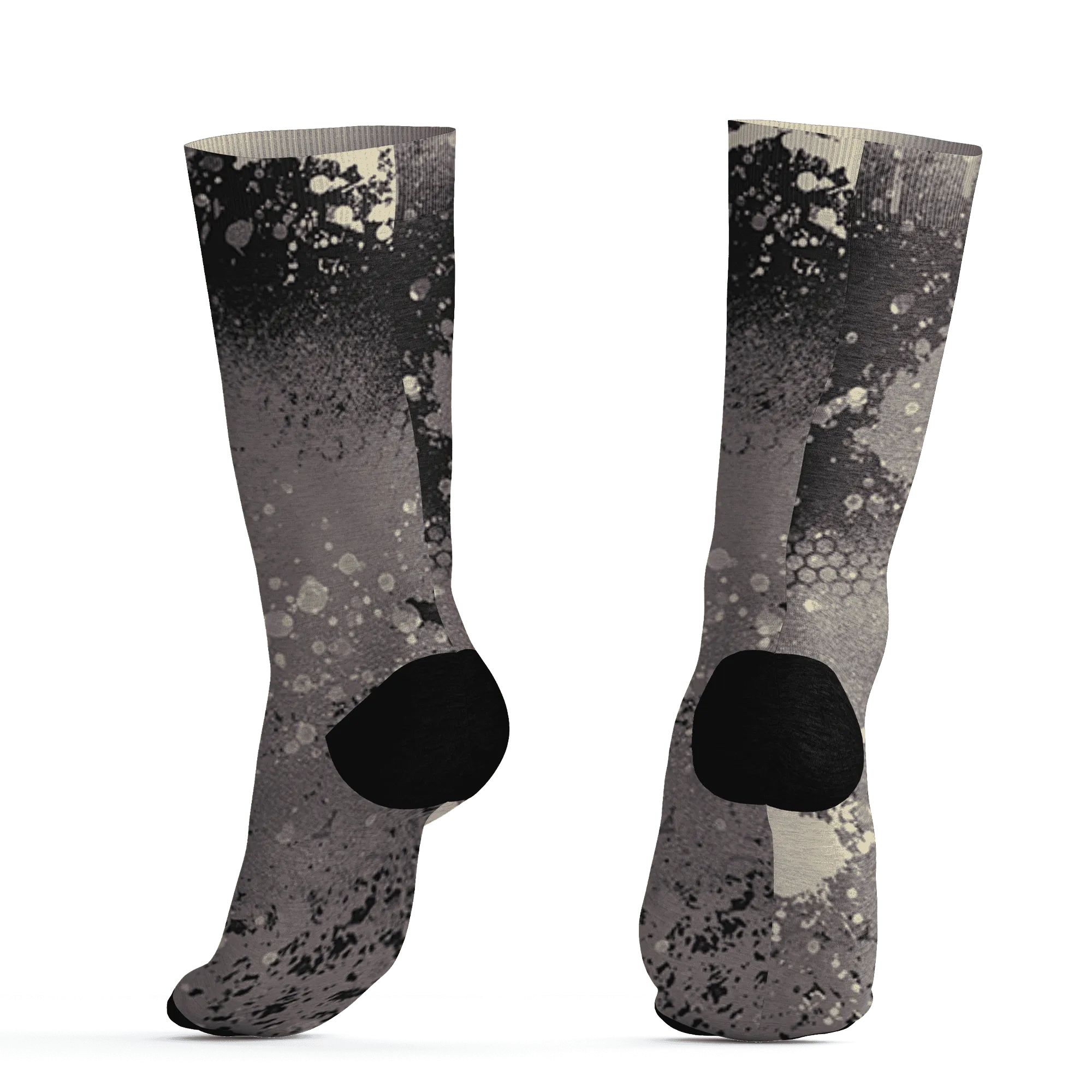 Black-Violet-Ore-3s-Socks-Match-23-Painted-Graffiti