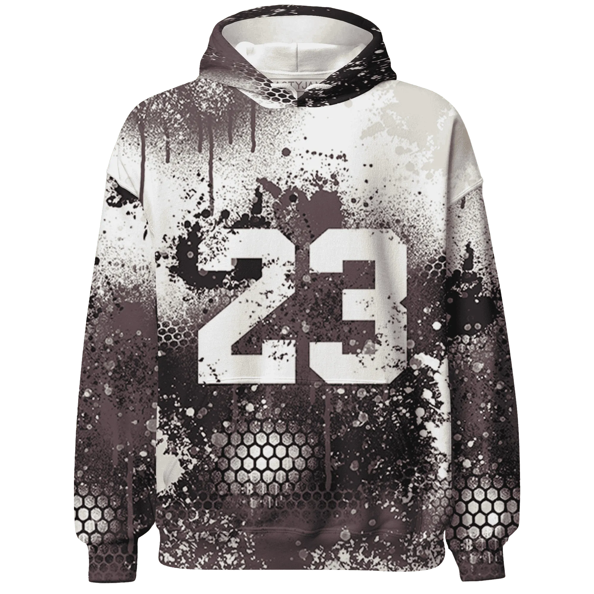Burgundy-Crush-3s-Hoodie-Match-23-Painted-Graffiti