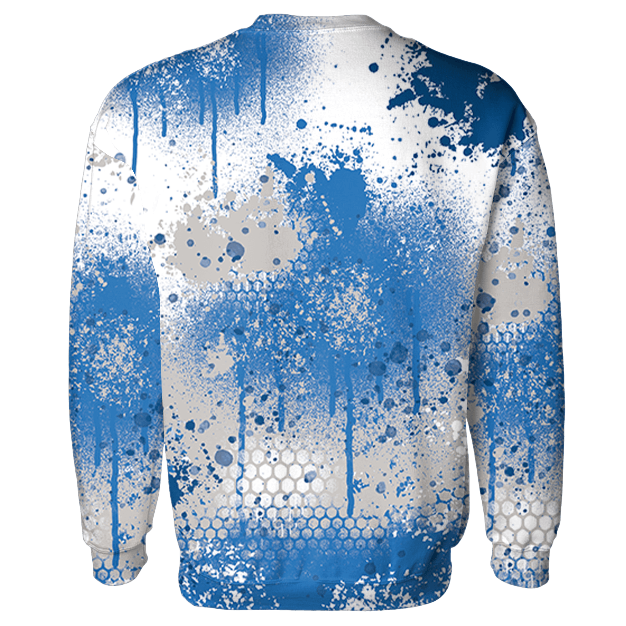 Industrial Blue 4s Hoodie Match 23 Painted Graffiti - NastyJamz
