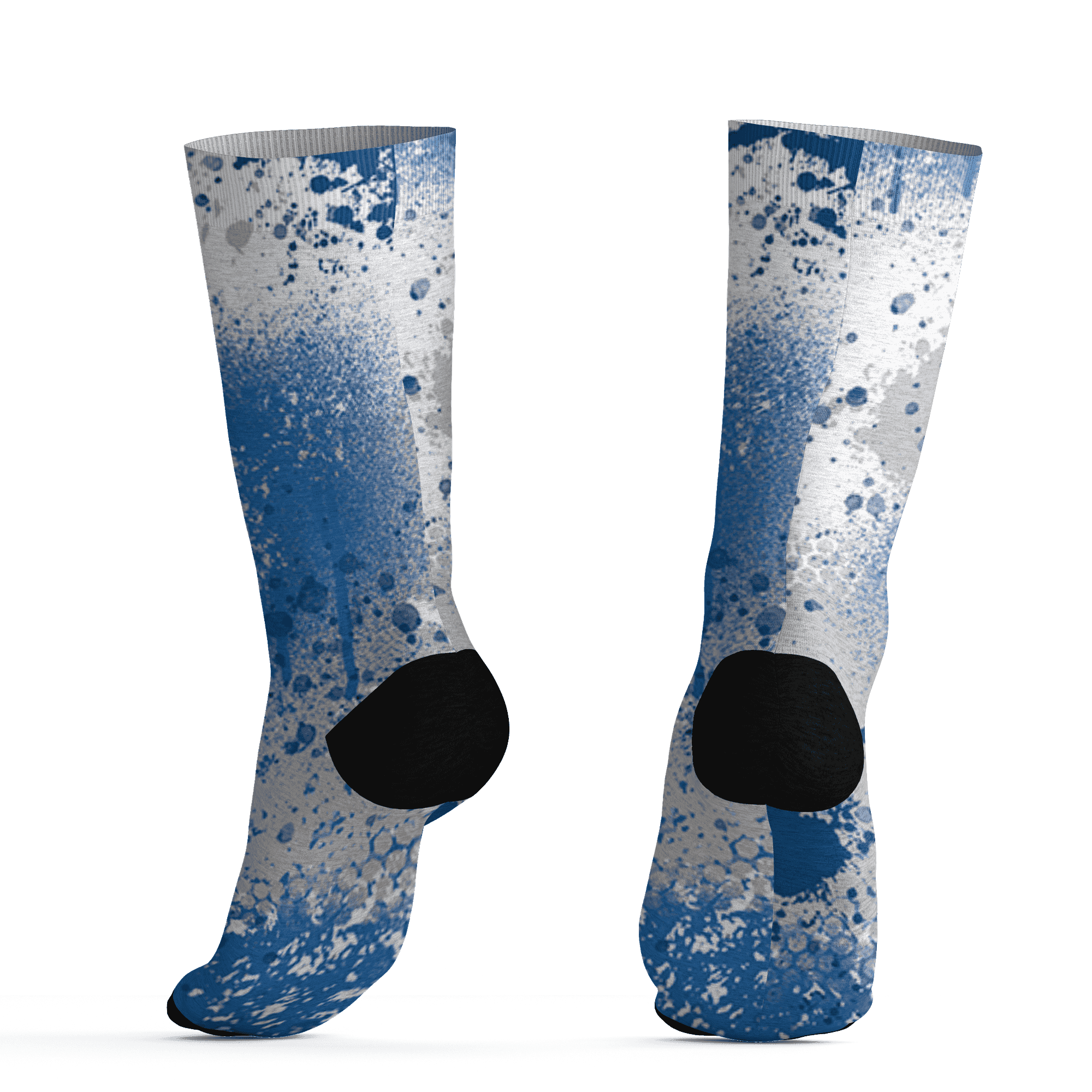 Industrial Blue 4s Socks Match 23 Painted Graffiti - NastyJamz