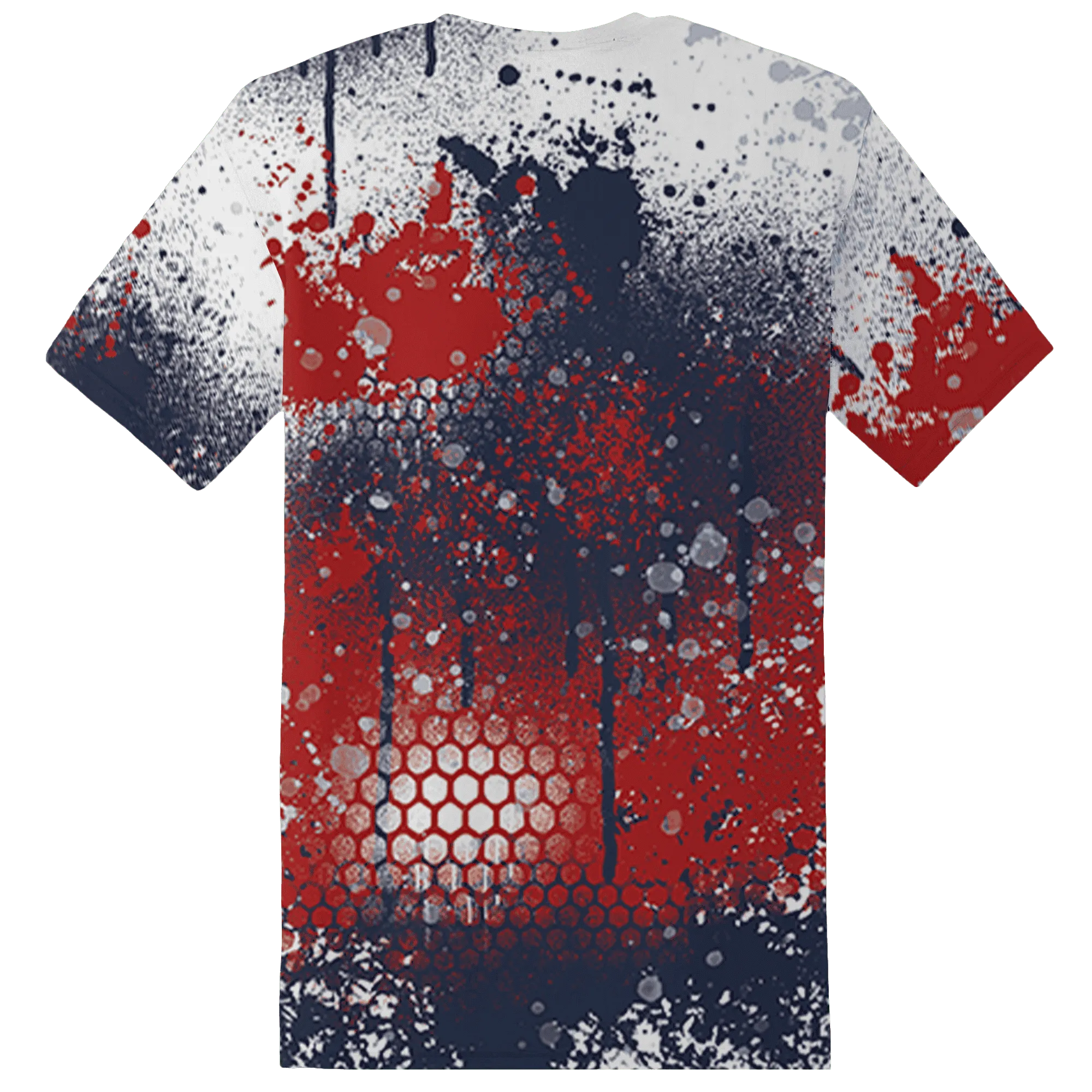 White-Navy-6s-T-Shirt-Match-23-Painted-Graffiti