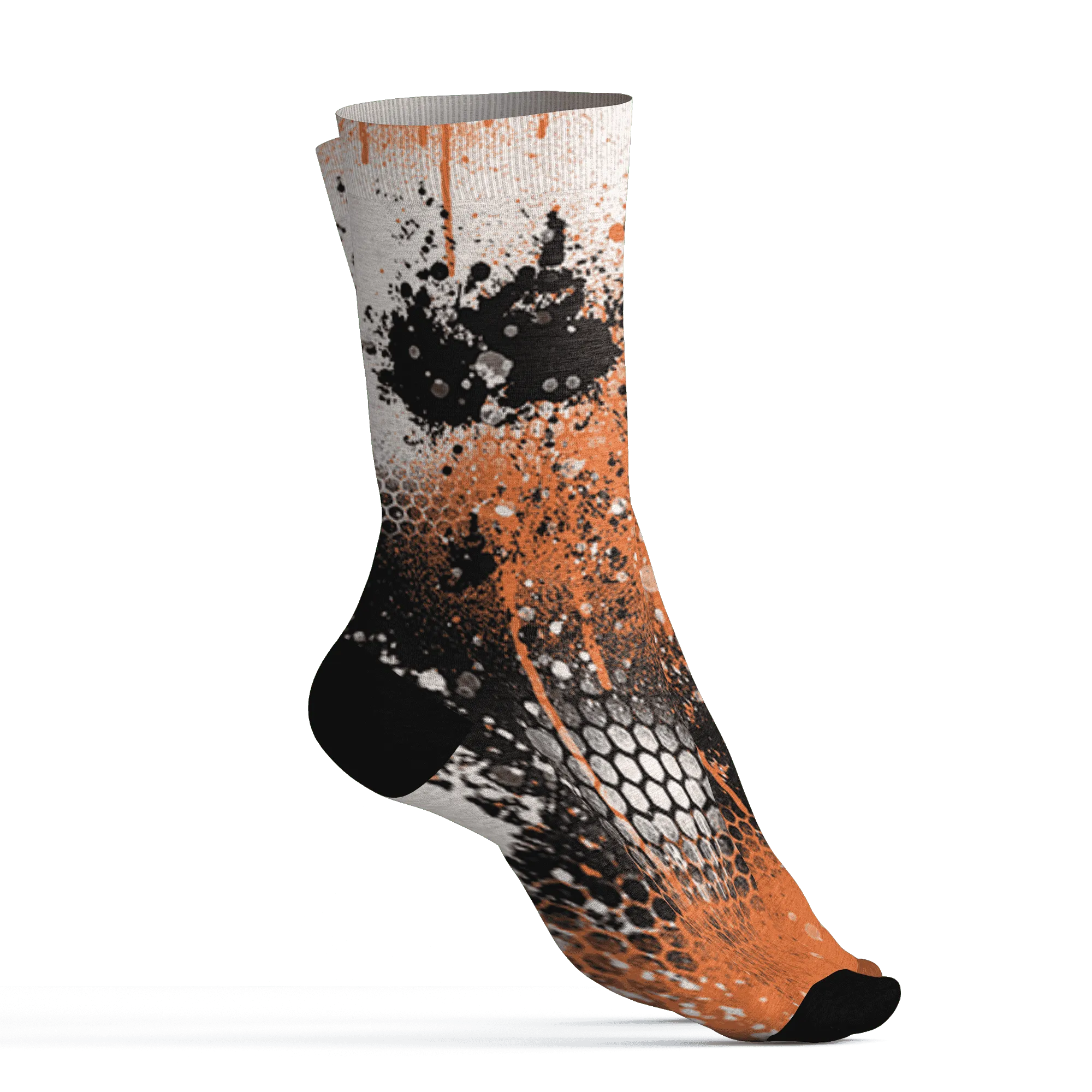 AM-TW-White-Orange-Socks-Match-23-Painted-Graffiti