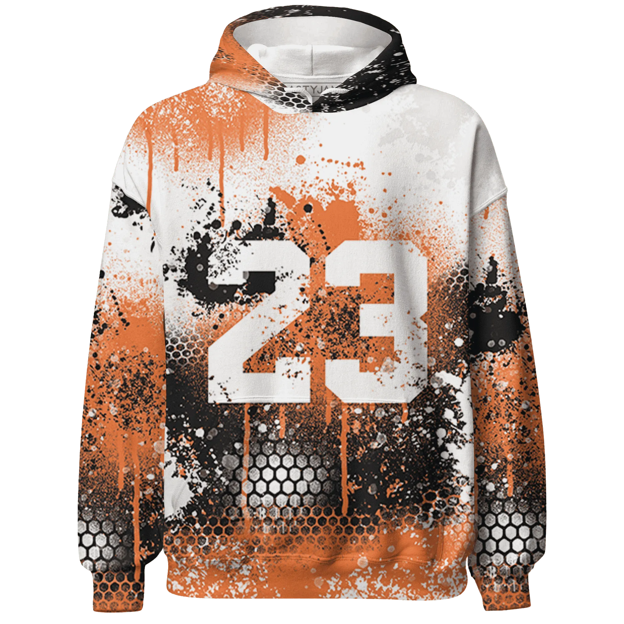 AM-TW-White-Orange-Hoodie-Match-23-Painted-Graffiti