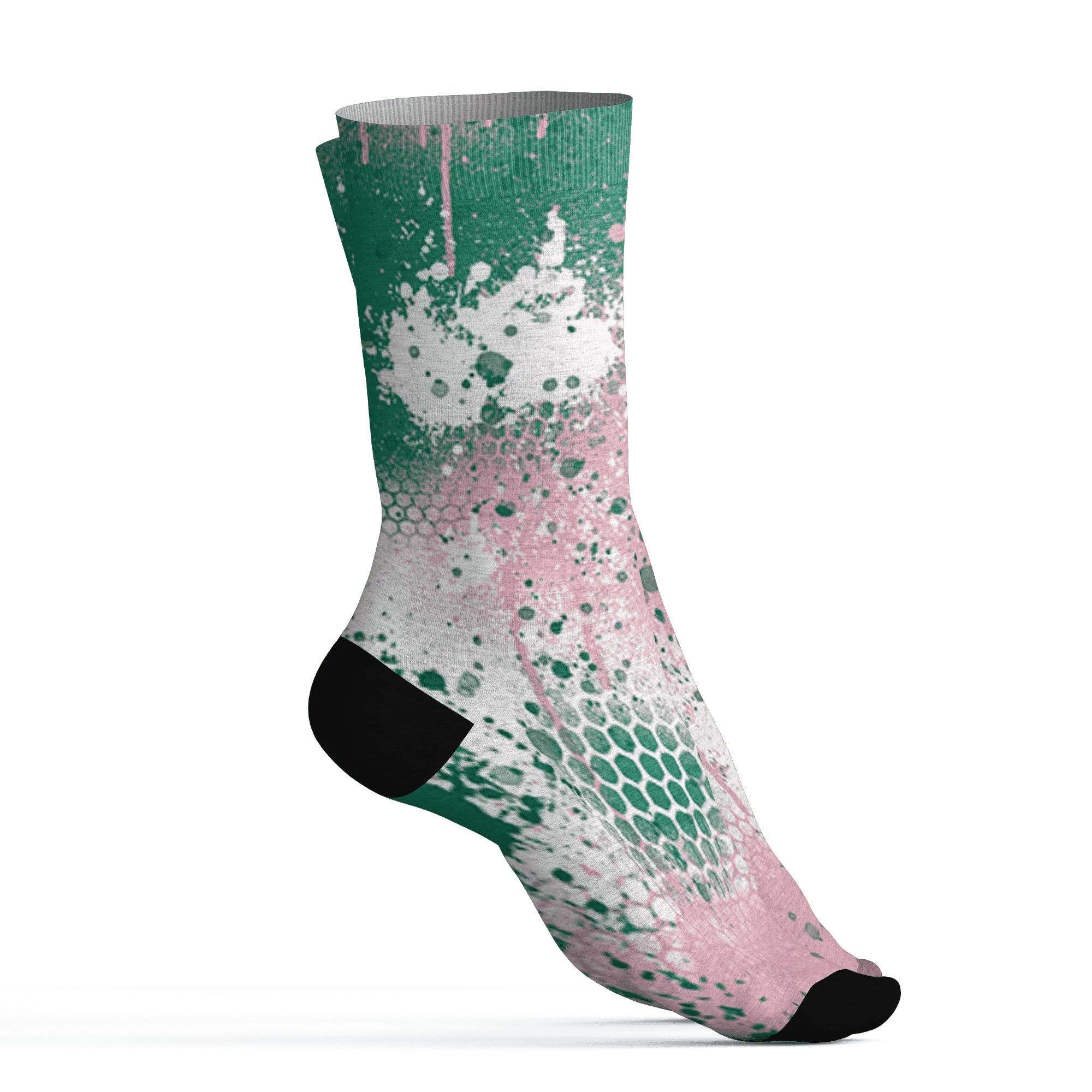 Dunk-Pink-Malachite-Medium-Soft-Low-Sail-Socks-Match-23-Painted-Graffiti